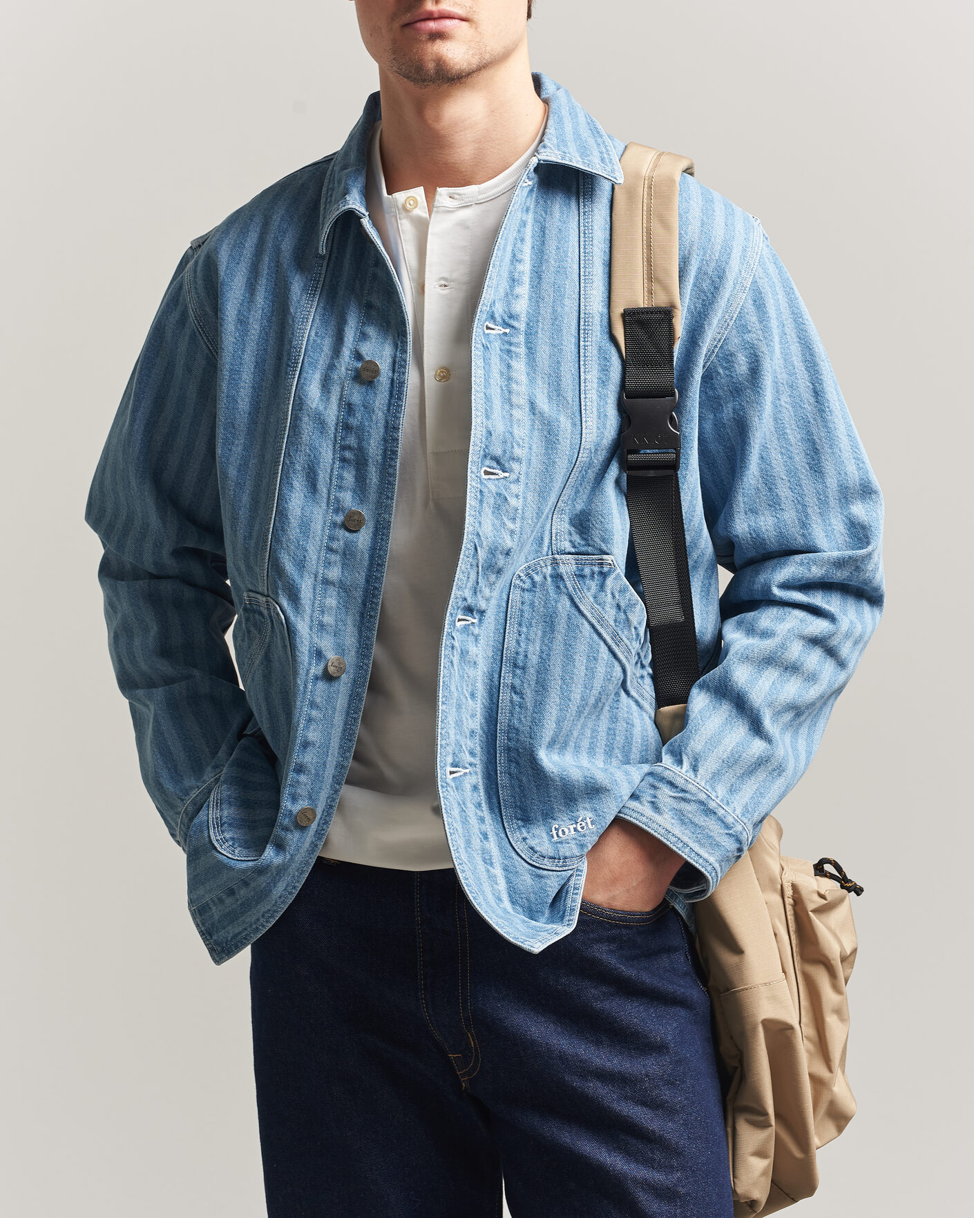 Homme | Chemises | Forét | Berry Denim Overshirt Striped Denim