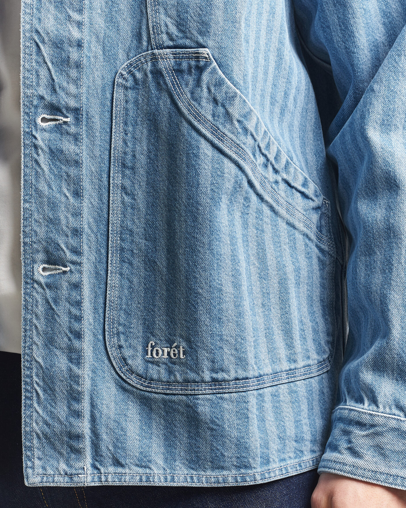 Homme | Chemises | Forét | Berry Denim Overshirt Striped Denim