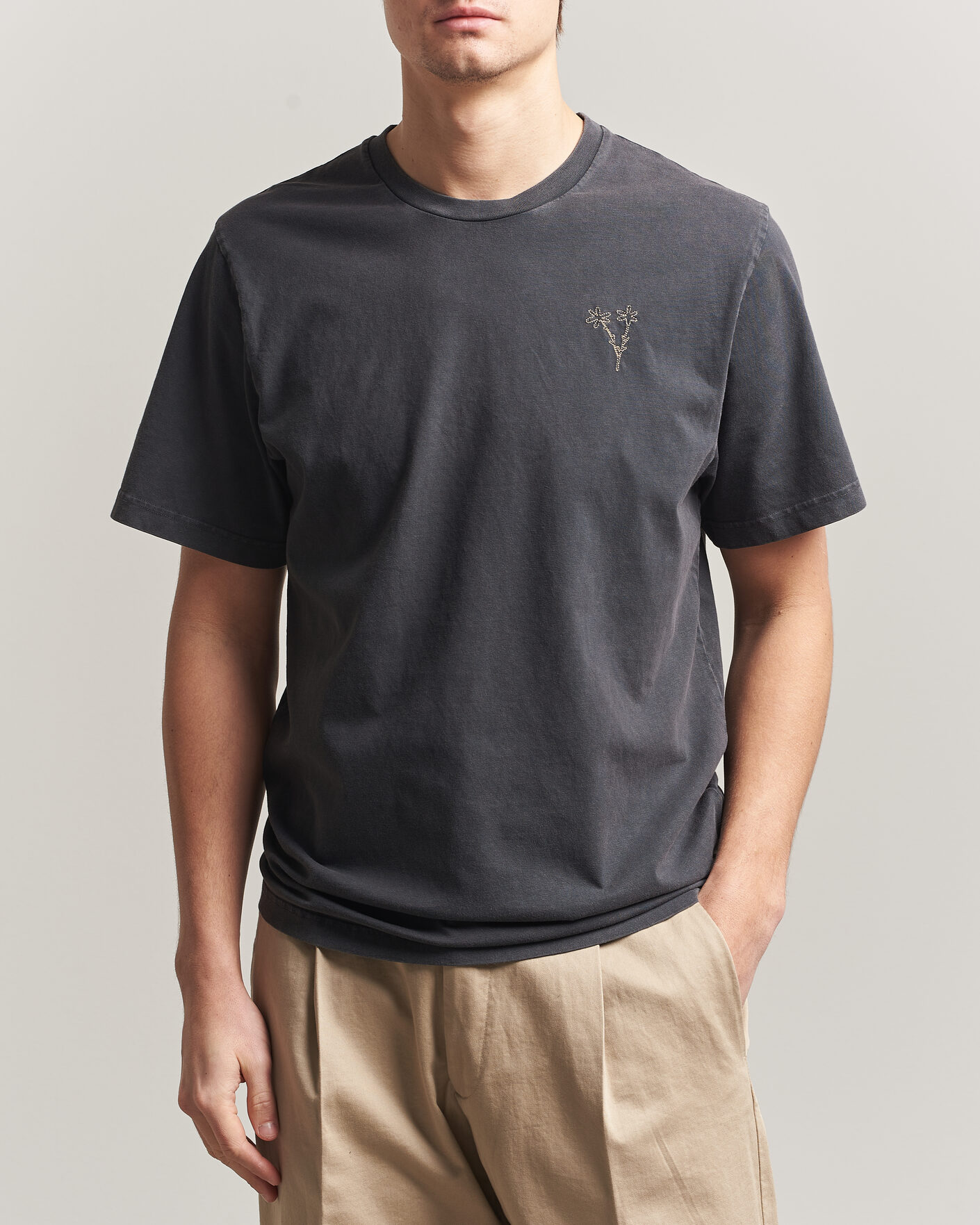 Homme | T-shirts | Forét | Bouquet T-Shirt Washed Black