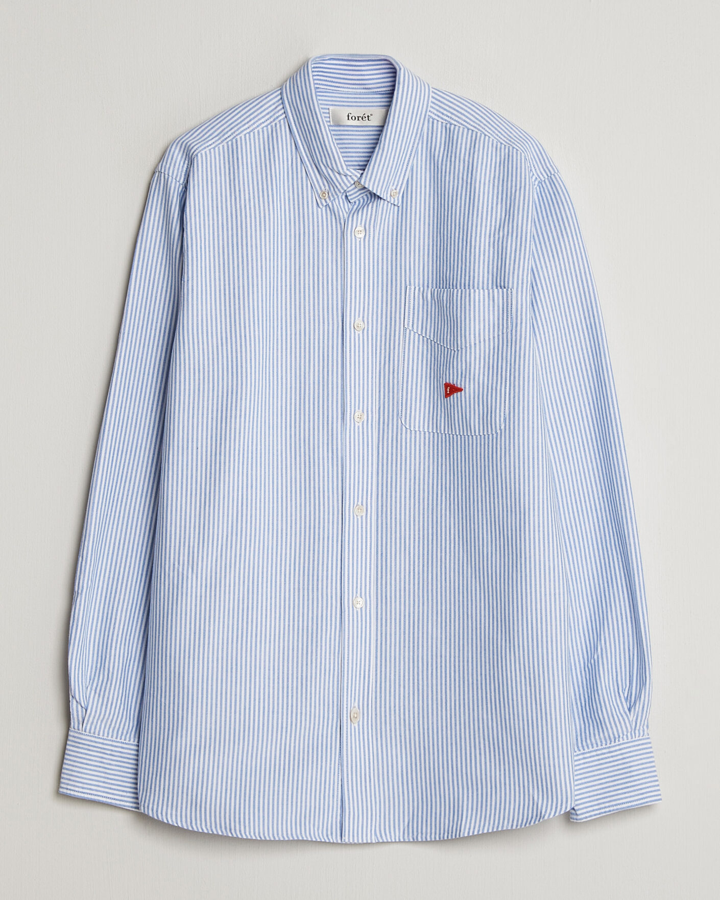 Homme | Chemises | Forét | Flag Regular Fit Pocket Oxford Shirt Blue Stripe