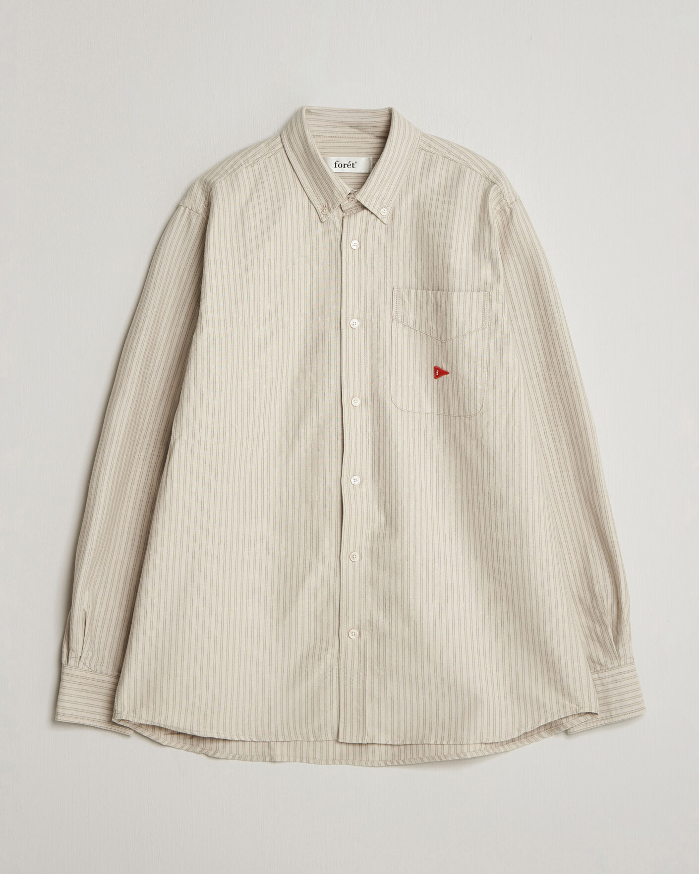 Homme | Chemises | Forét | Flag Regular Fit Pocket Oxford Shirt Taupe Stripe