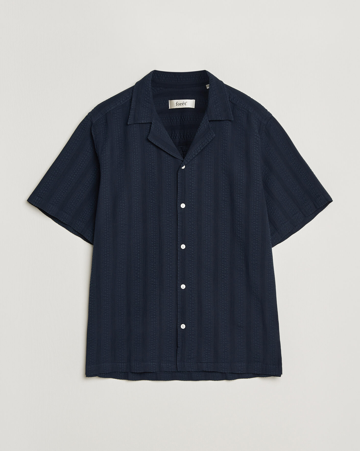 Homme | Chemises | Forét | Peer Jacquard Stripe Regular Fit SS Shirt Navy
