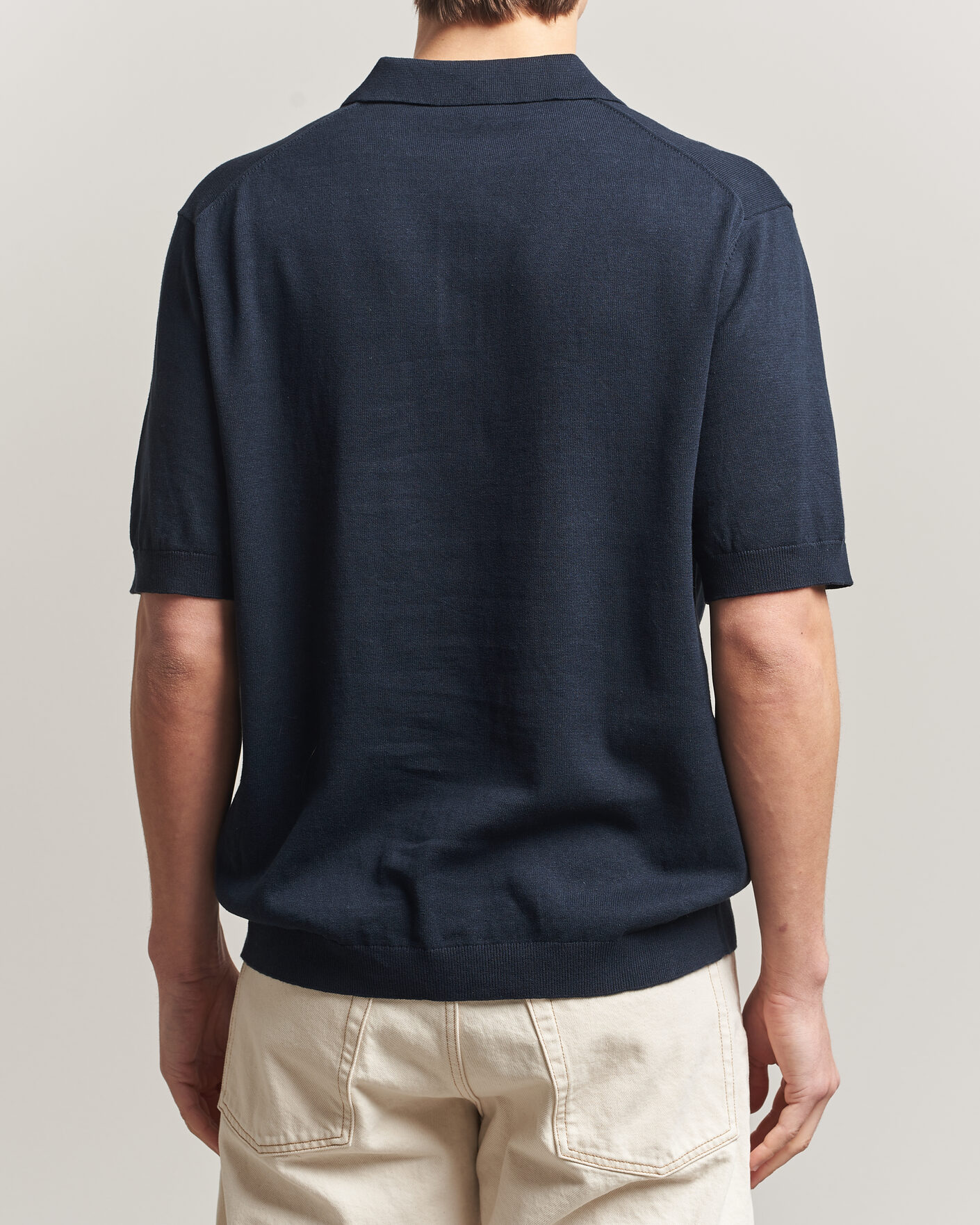 Homme | Polos | Forét | Sea Cotton/Linen Polo Navy