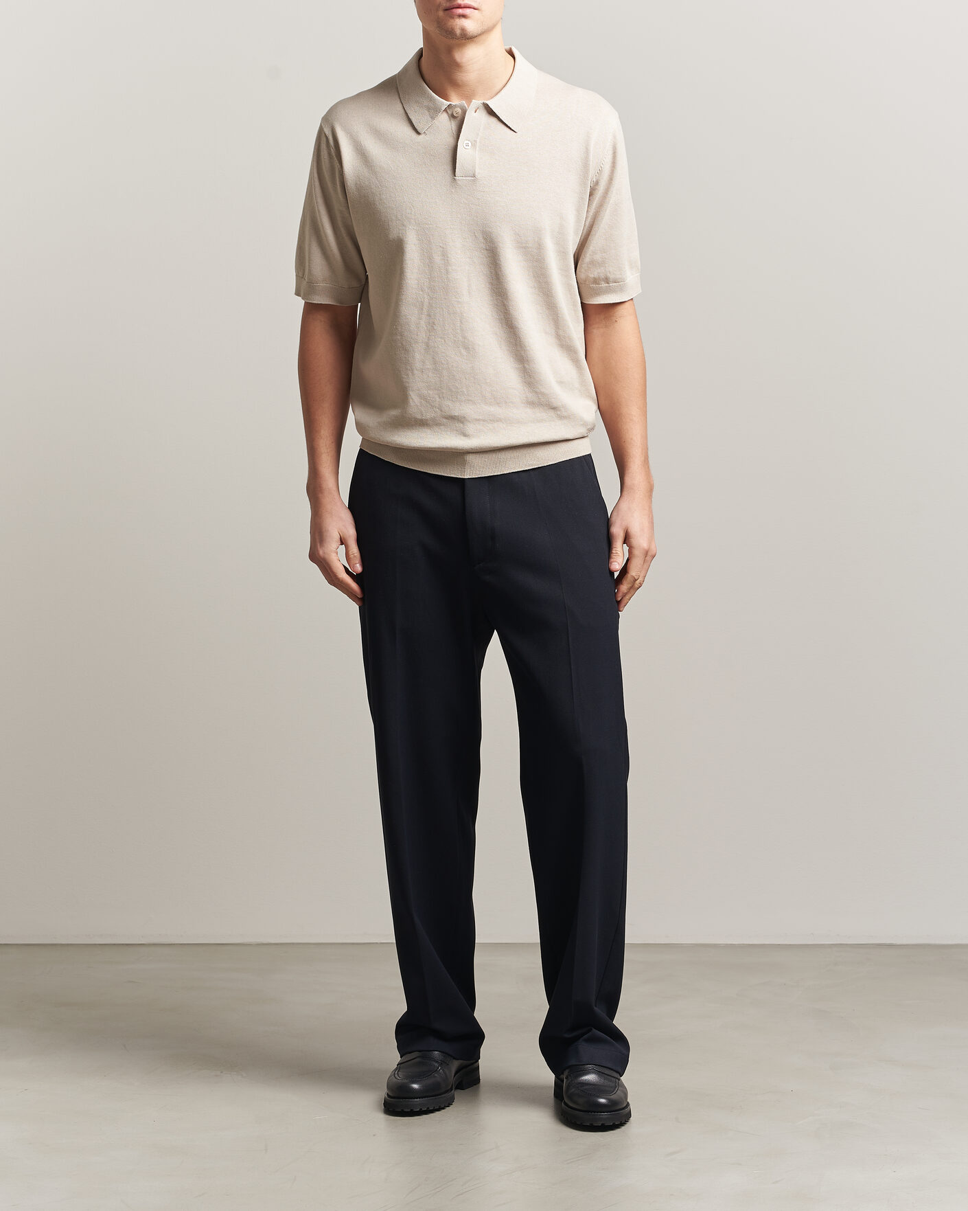 Homme | Polos | Forét | Sea Cotton/Linen Polo Oatmeal