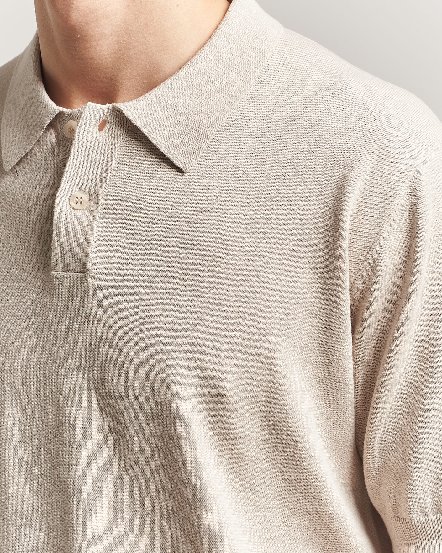 Homme | Polos | Forét | Sea Cotton/Linen Polo Oatmeal