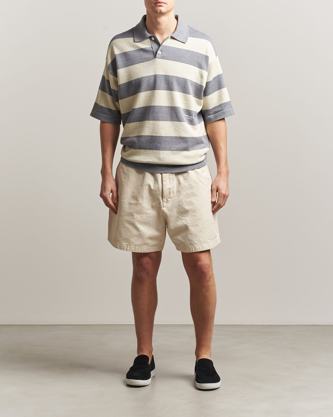 Homme | Shorts | Stone Island | Marina Organic Slub Cotton Shorts Ivory