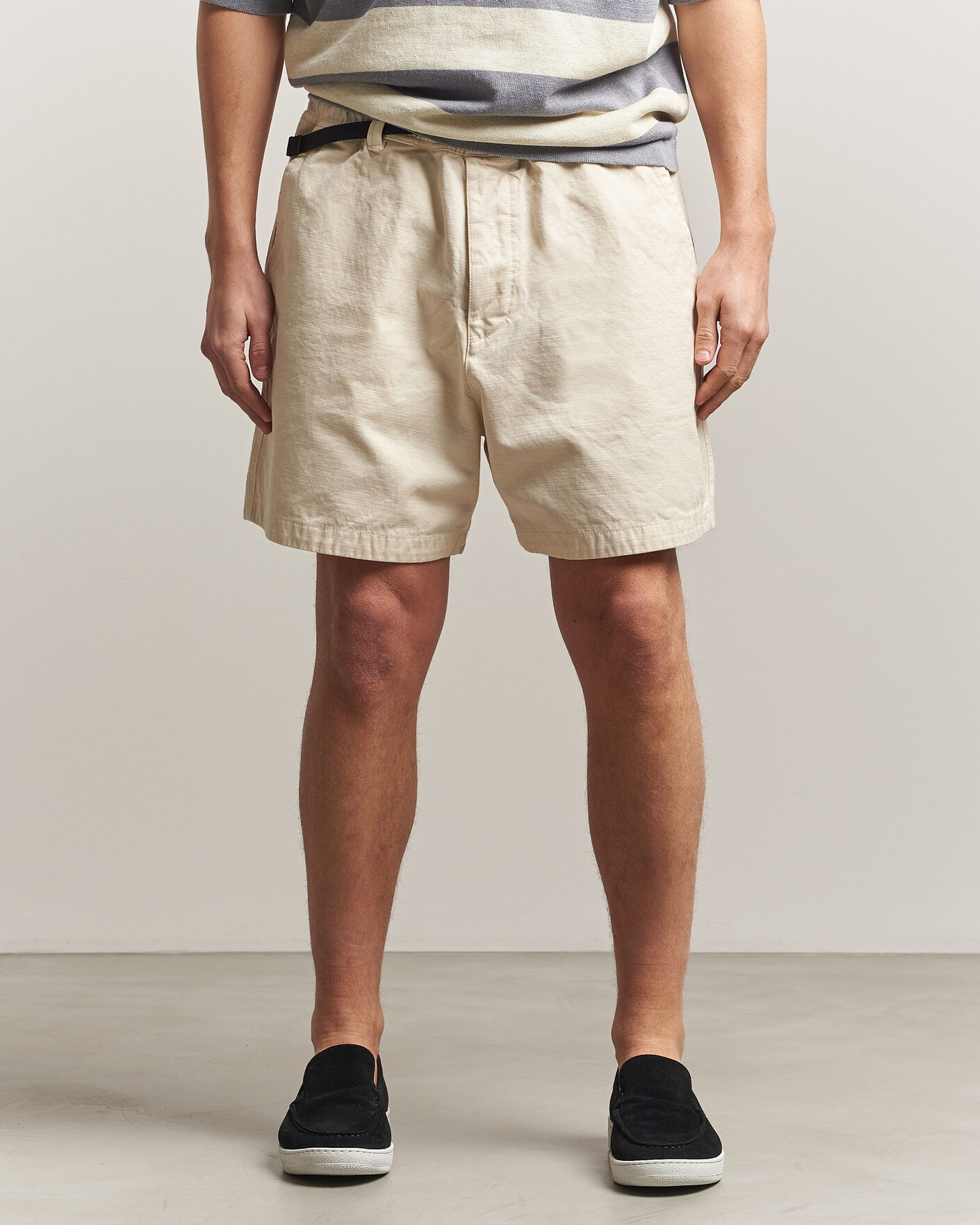 Homme | Shorts | Stone Island | Marina Organic Slub Cotton Shorts Ivory