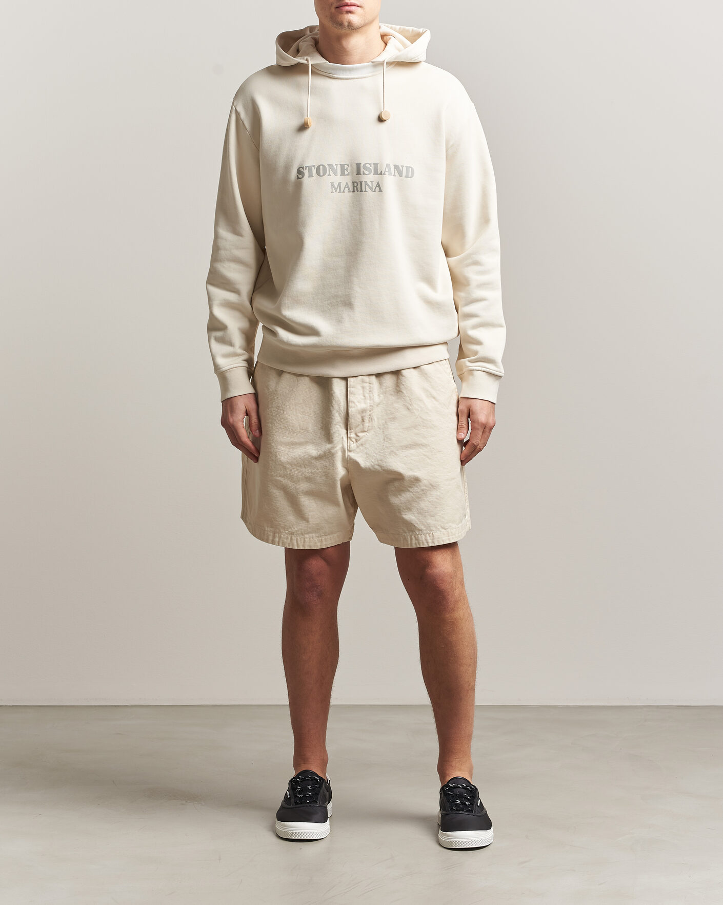 Homme | Pulls Et Tricots | Stone Island | Marina Cotton Fleece Hood Ivory