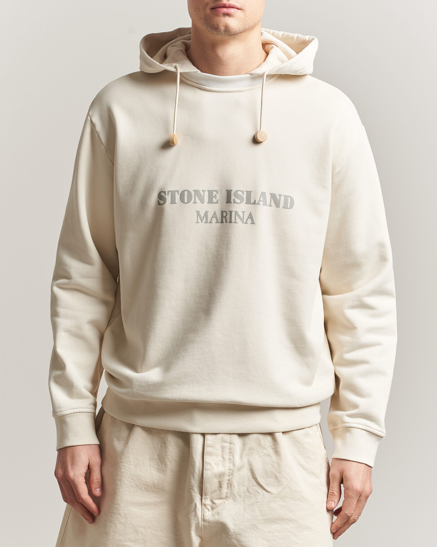 Homme | Pulls Et Tricots | Stone Island | Marina Cotton Fleece Hood Ivory