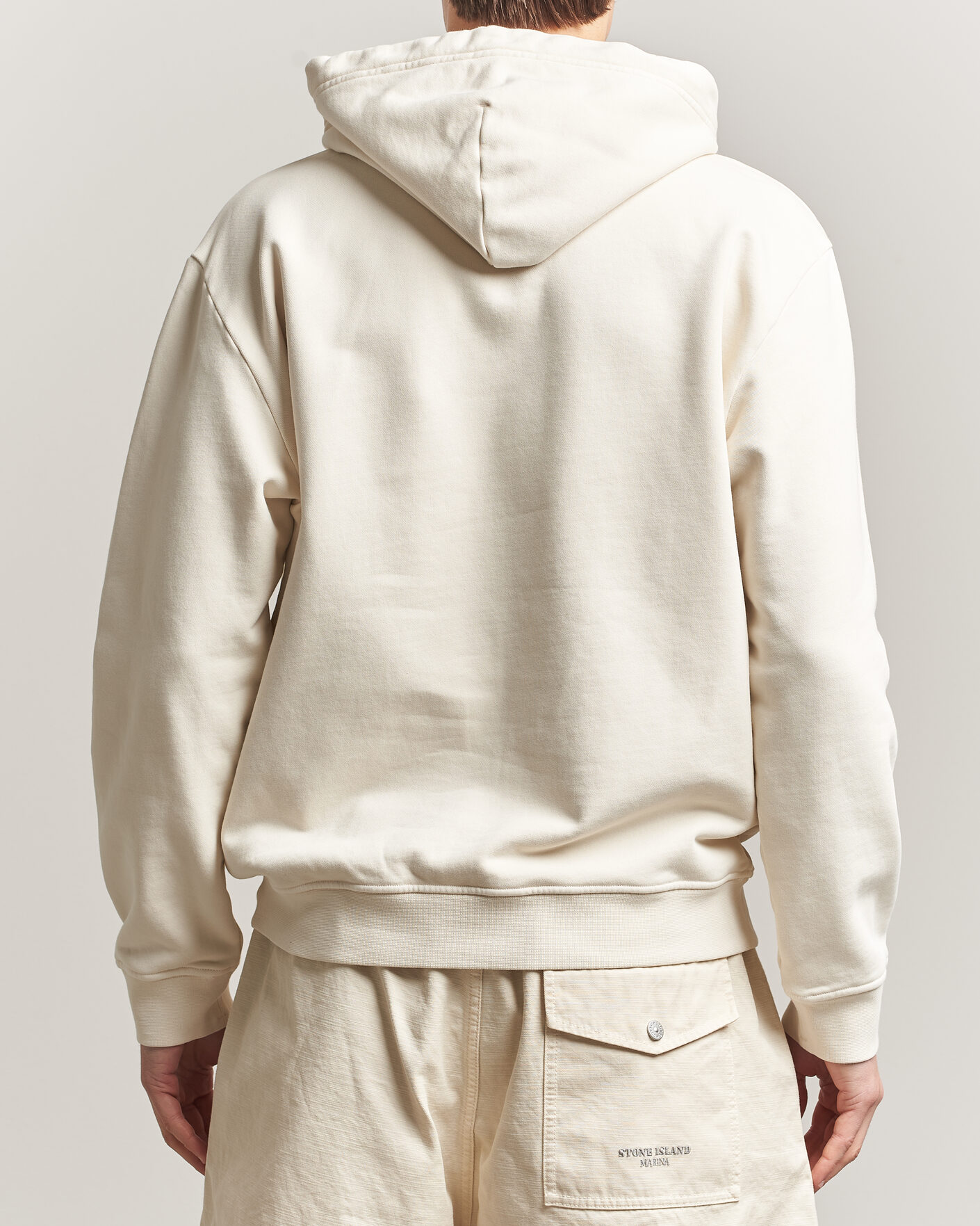 Homme | Pulls Et Tricots | Stone Island | Marina Cotton Fleece Hood Ivory