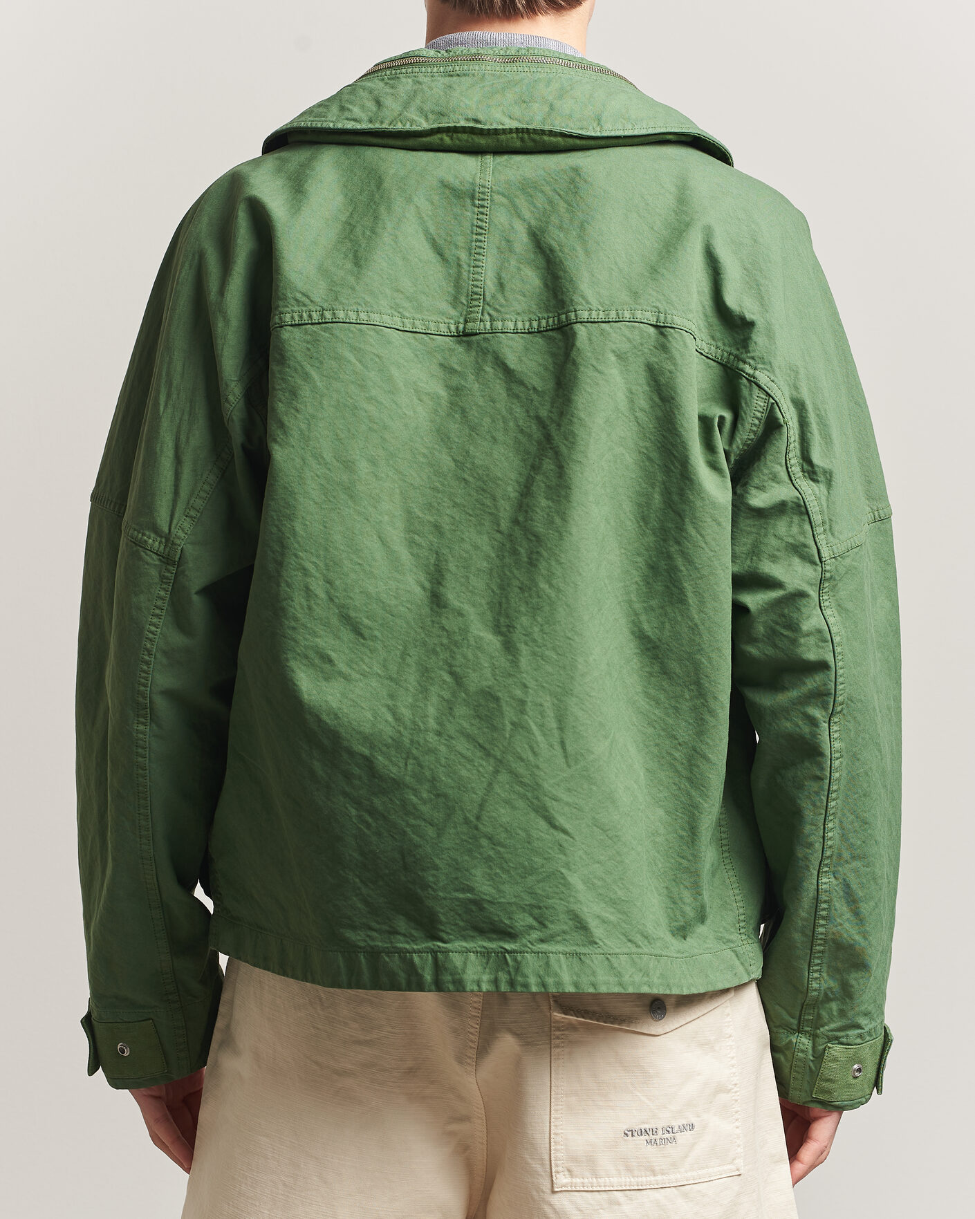 Homme | Manteaux Et Vestes | Stone Island | Marina Panama Weave Coach Jacket Quartz Green