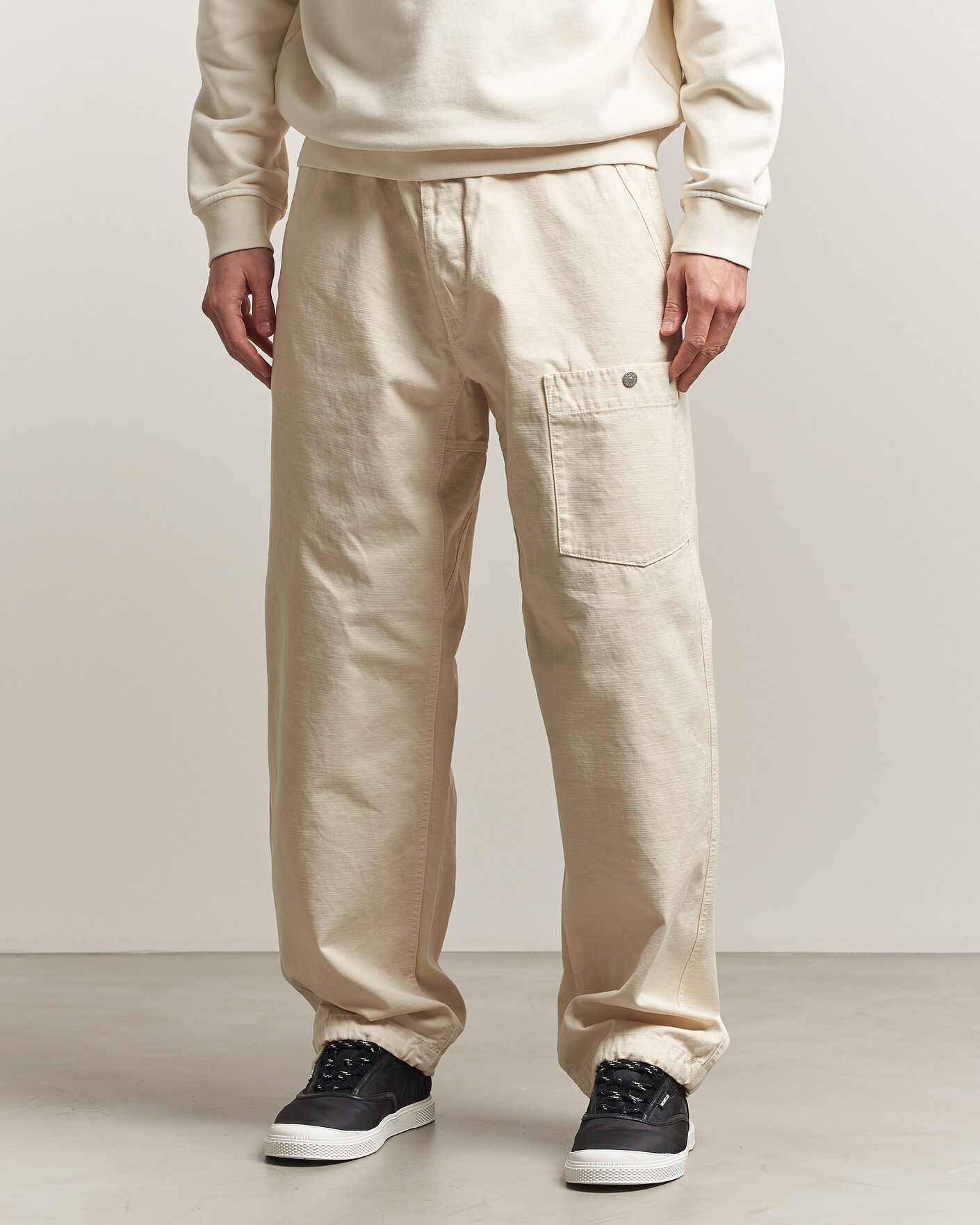 Homme | Pantalons | Stone Island | Marina Cotton Twill Trousers Ivory