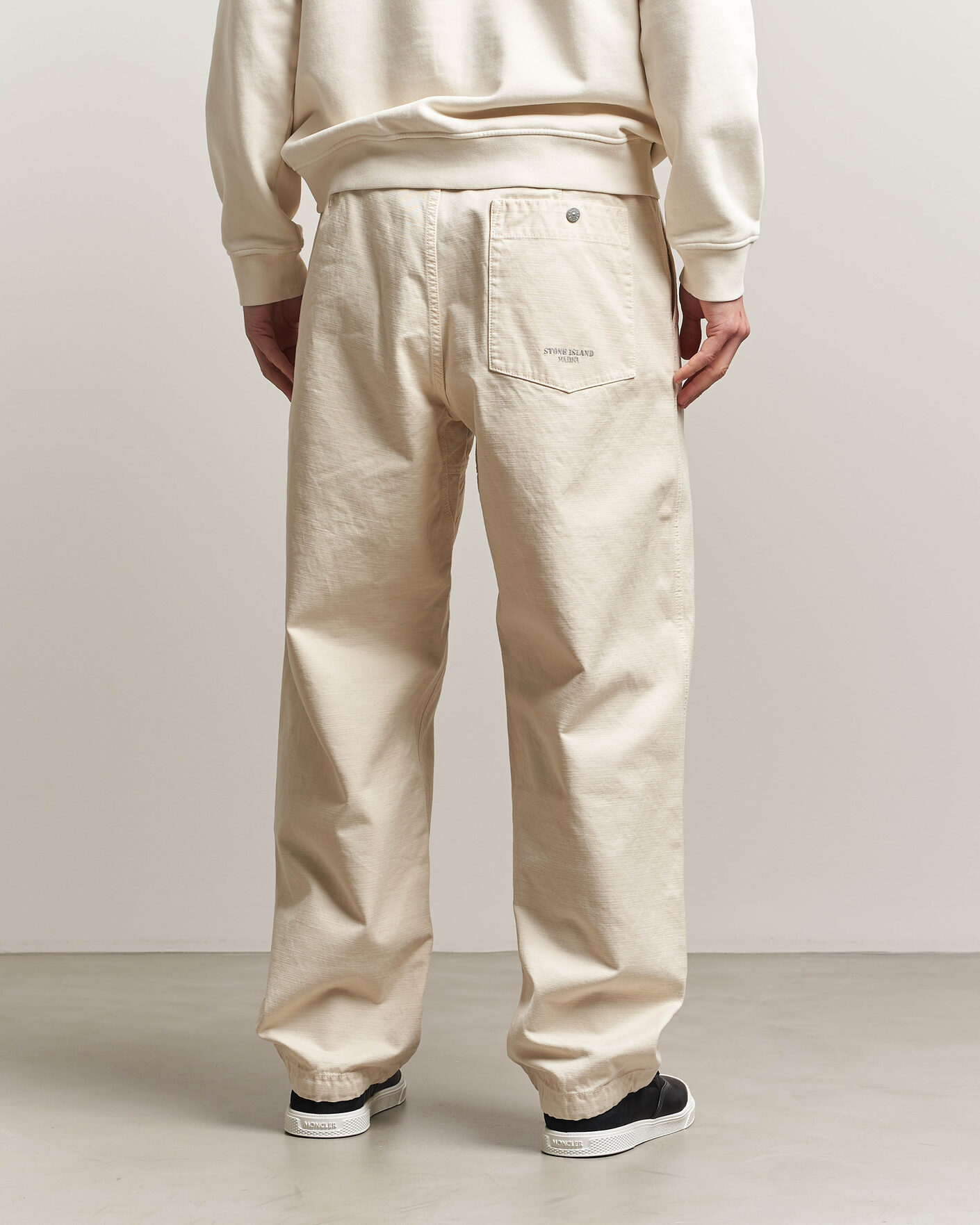Homme | Pantalons | Stone Island | Marina Cotton Twill Trousers Ivory