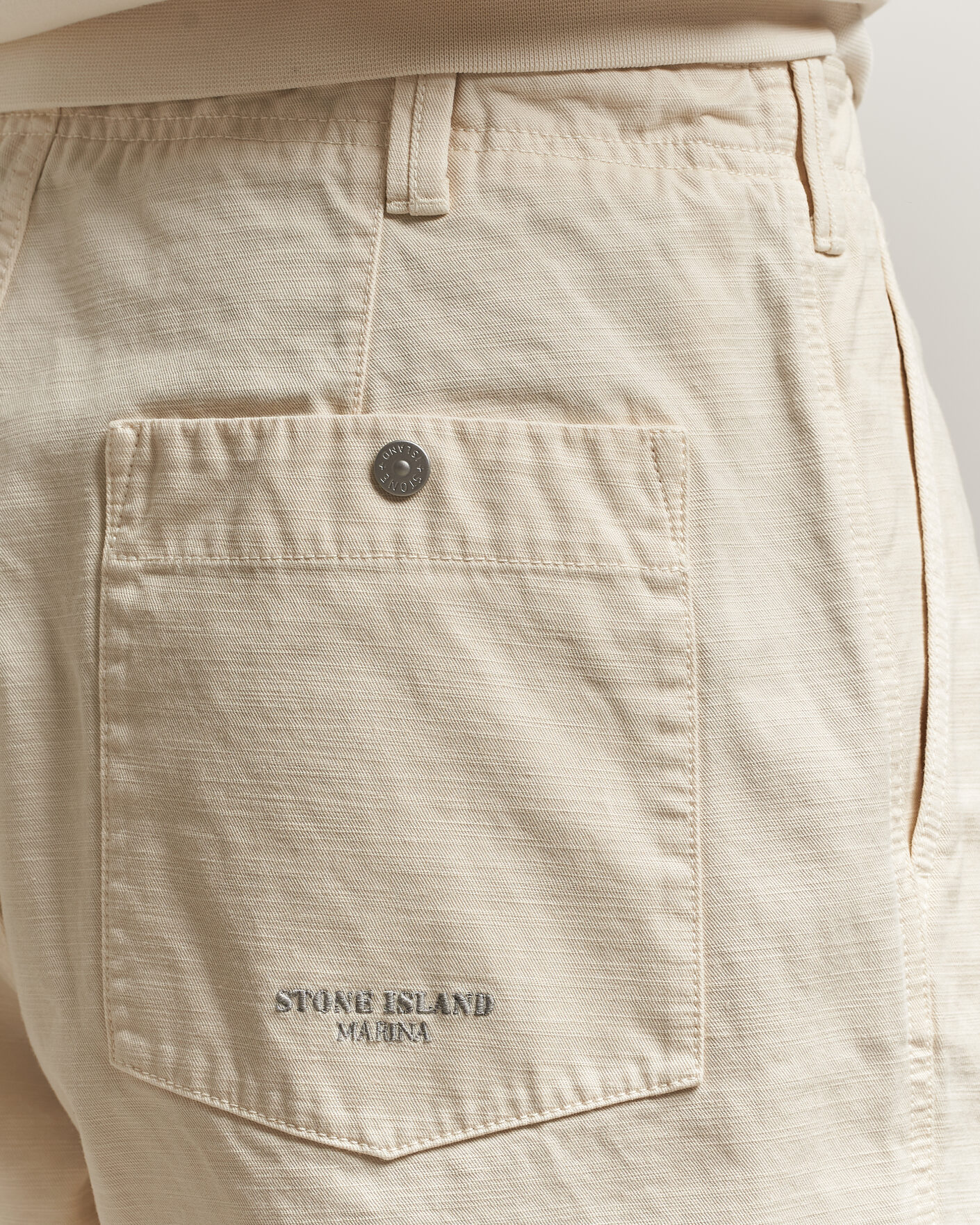 Homme | Pantalons | Stone Island | Marina Cotton Twill Trousers Ivory