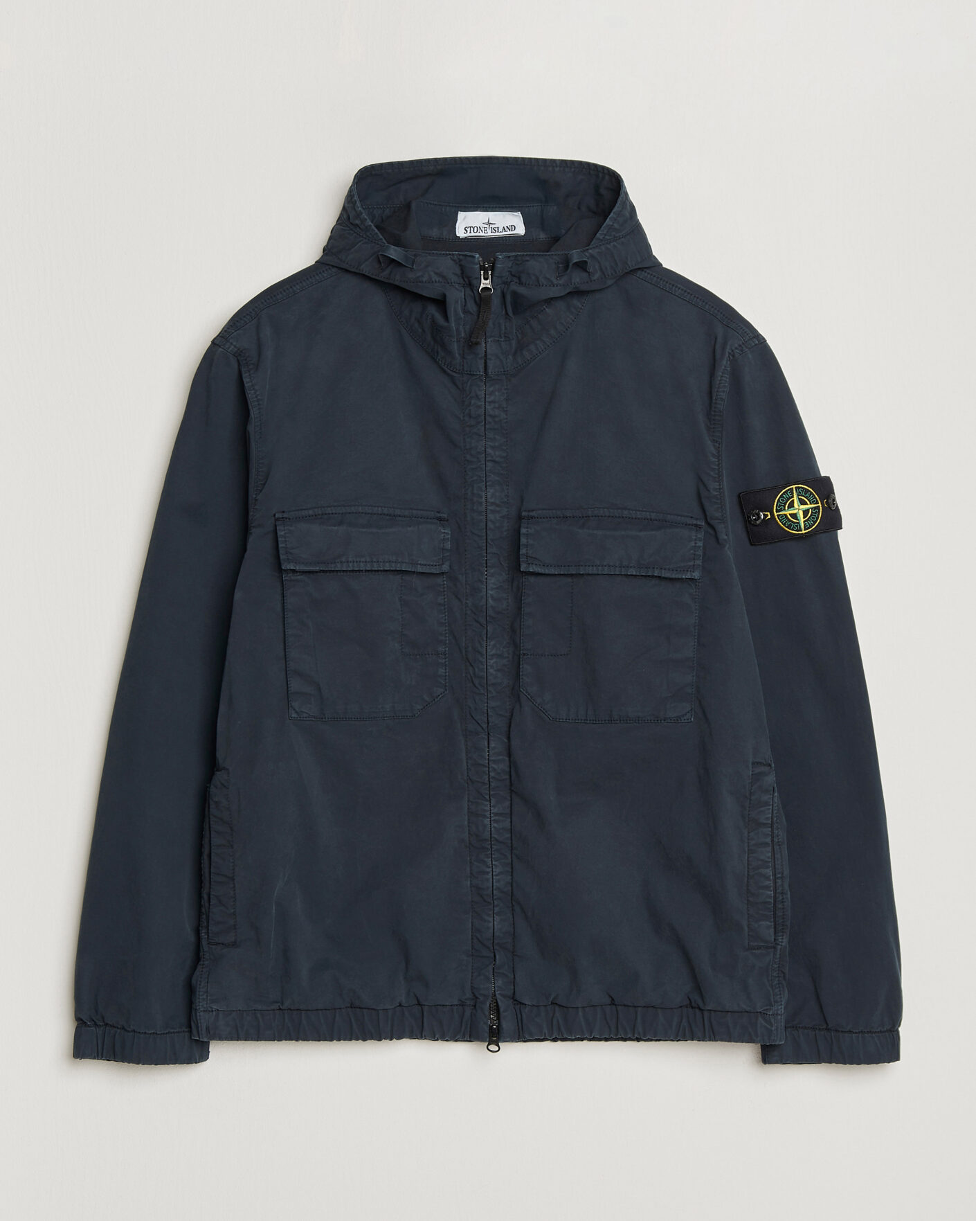 Homme | Manteaux Et Vestes | Stone Island | Stretch Cotton Twill Hood Jacket Navy