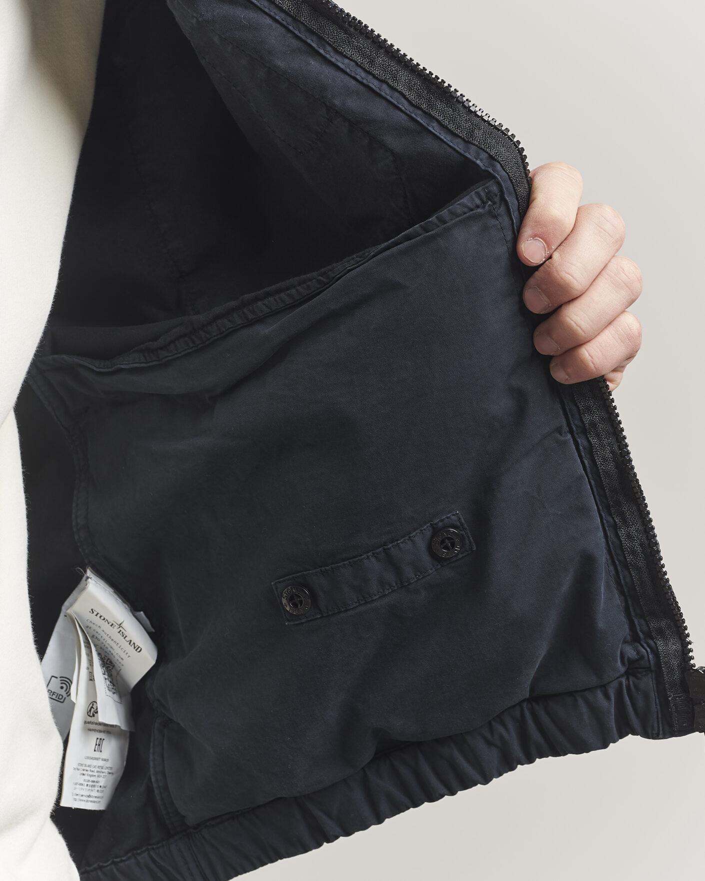 Homme | Manteaux Et Vestes | Stone Island | Stretch Cotton Twill Hood Jacket Navy