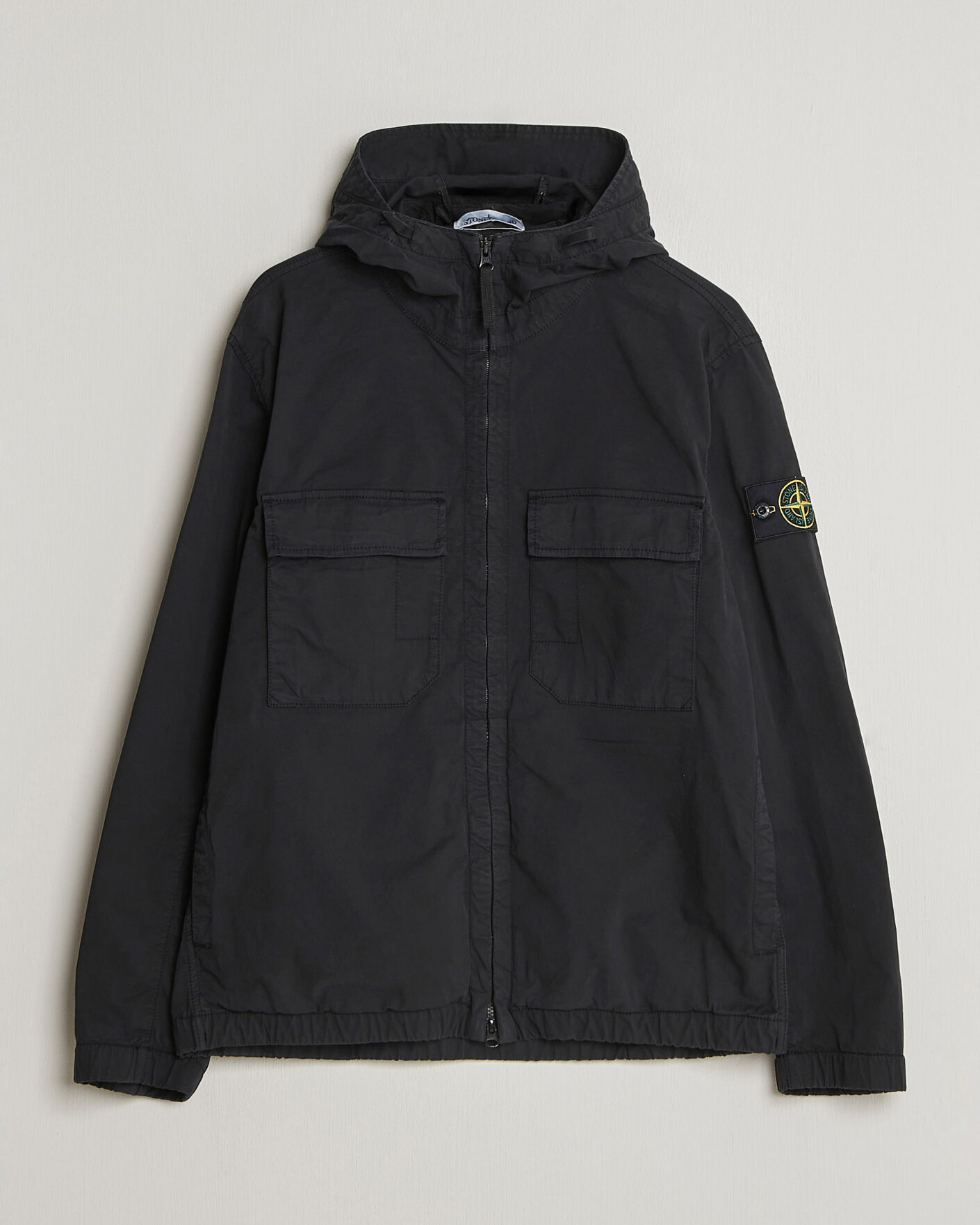 Homme | Manteaux Et Vestes | Stone Island | Stretch Cotton Twill Hood Jacket Black