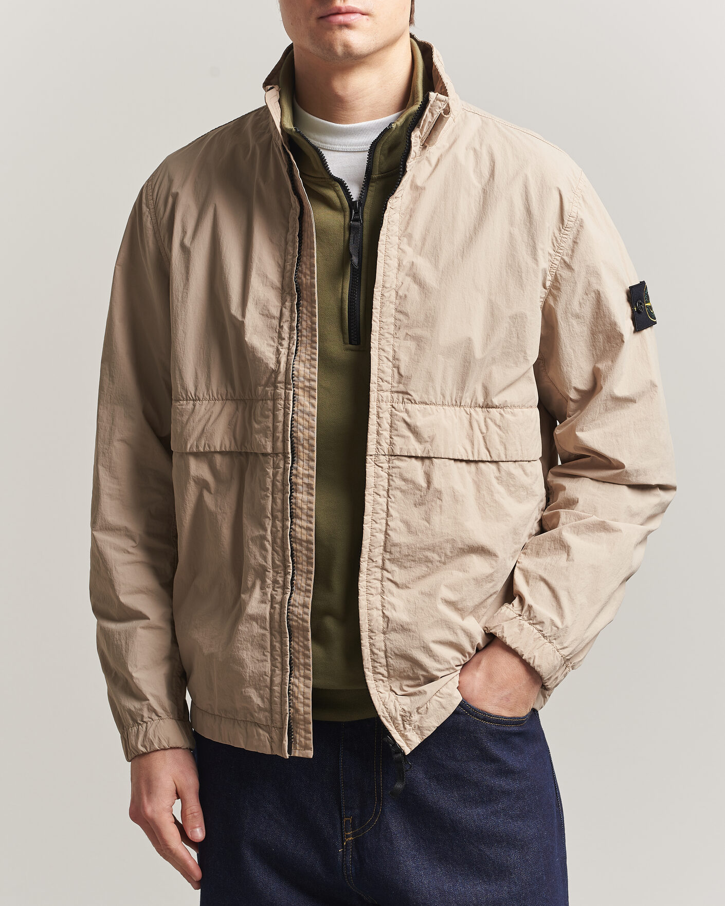Homme | Manteaux Et Vestes | Stone Island | Nylon Smerigliato-TC Stand Collar Jacket Desert