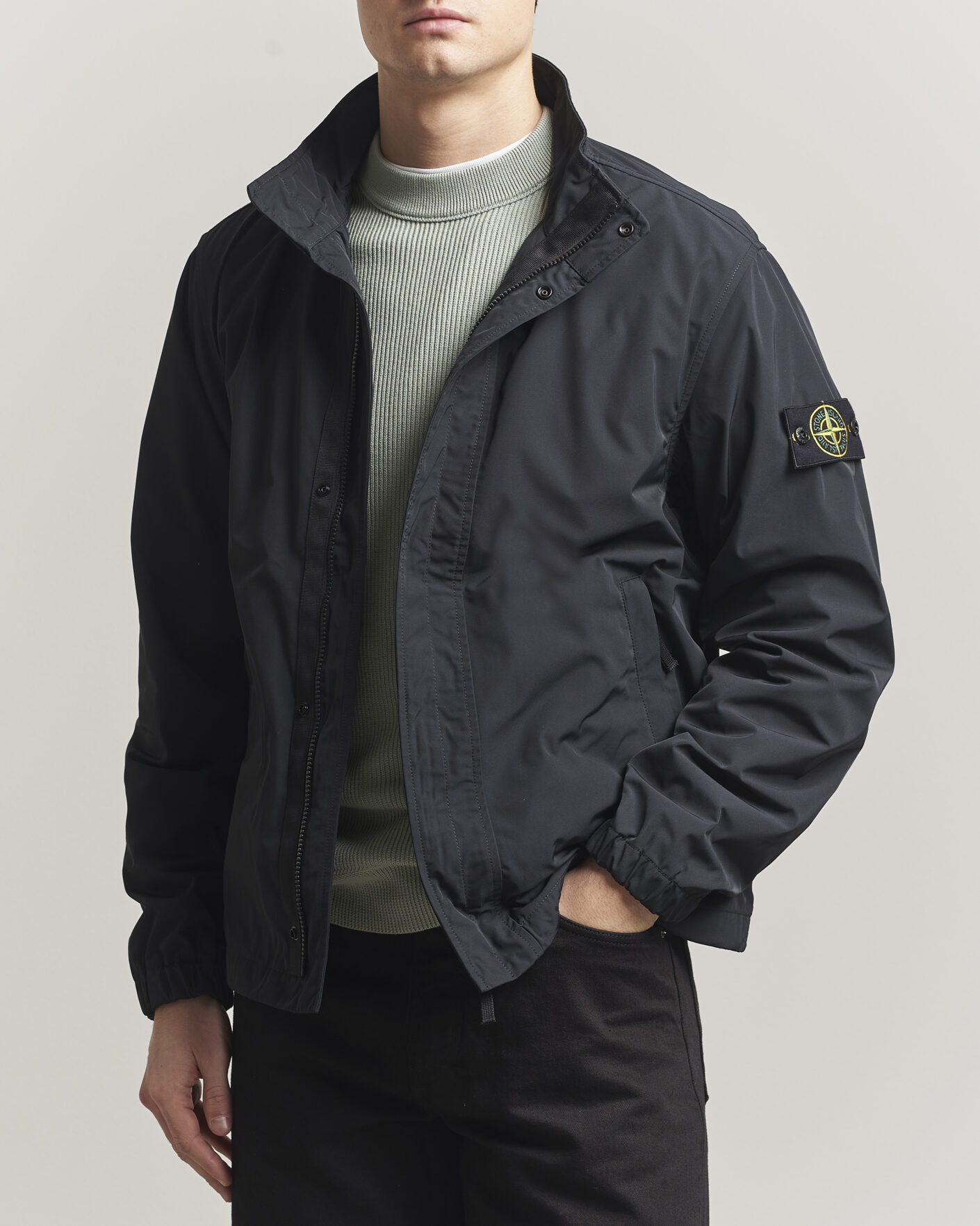 Homme | Manteaux Et Vestes | Stone Island | Micro Twill Stand Collar Jacket Black