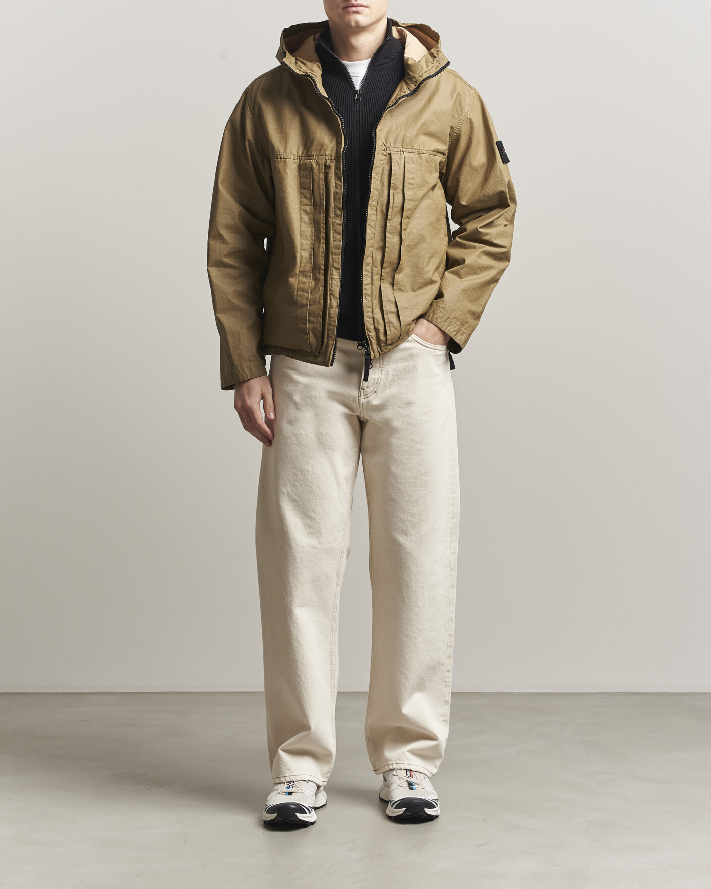 Homme | Manteaux Et Vestes | Stone Island | Double Coated Cotton Ripstop Jacket Military Green