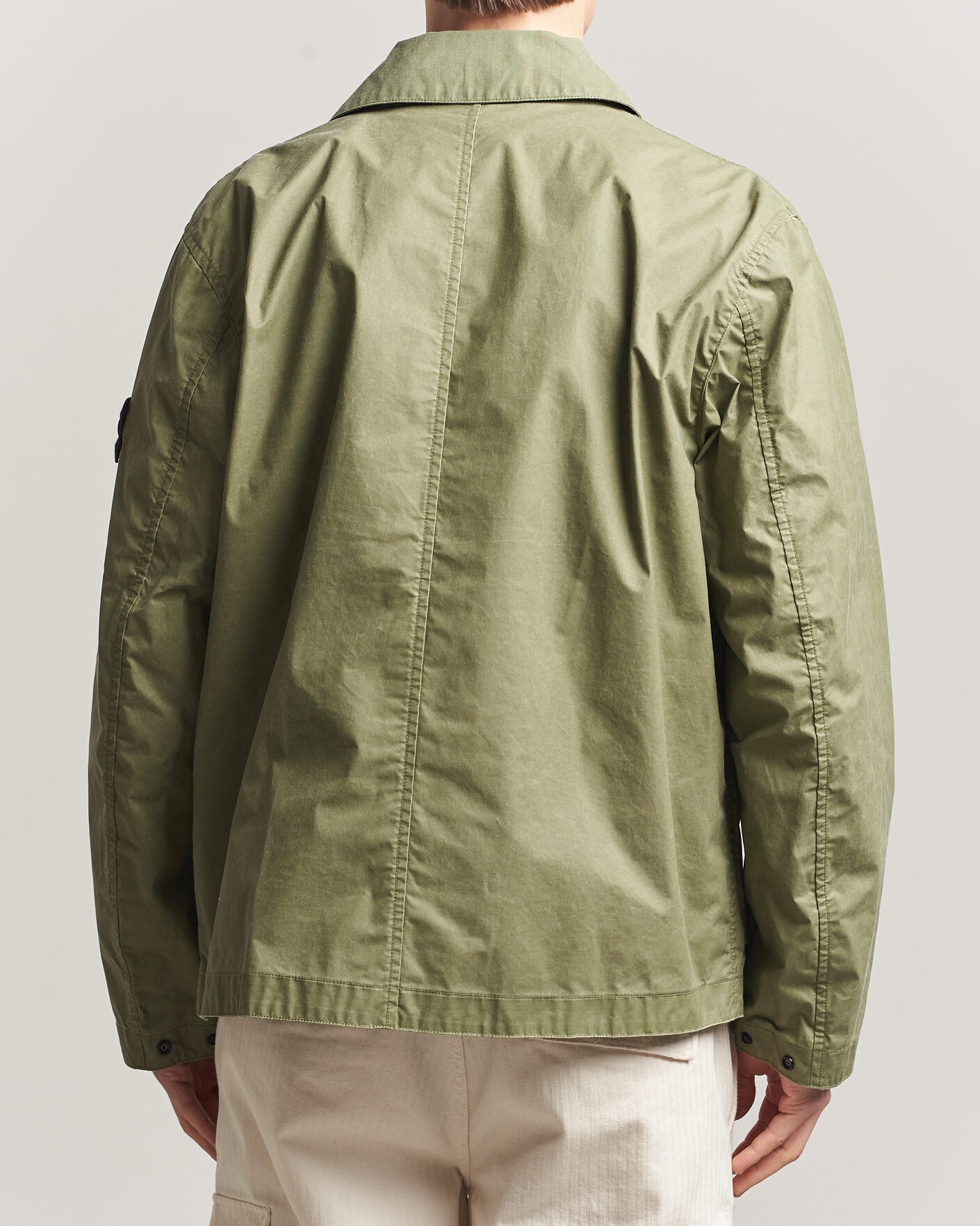 Homme | Manteaux Et Vestes | Stone Island | Waxed Pigment Cotton Tela Coach Jacket Military Green