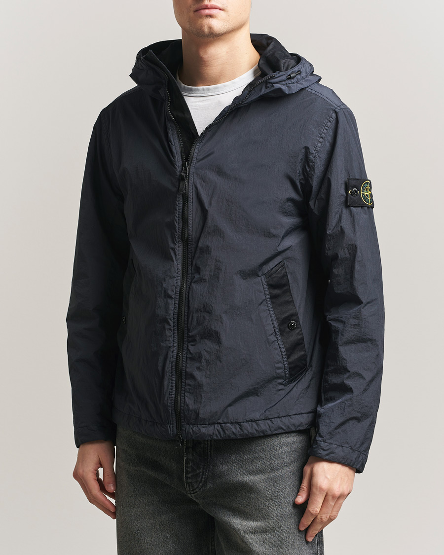 Homme | Manteaux Et Vestes | Stone Island | Crinkle Reps Padded Hood Jacket Navy