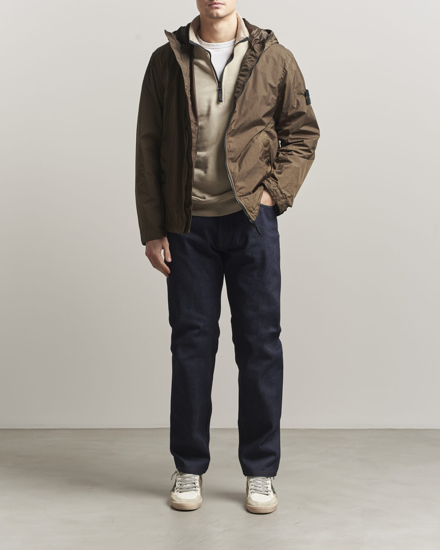 Homme | Manteaux Et Vestes | Stone Island | Crinkle Reps Padded Hood Jacket Umber