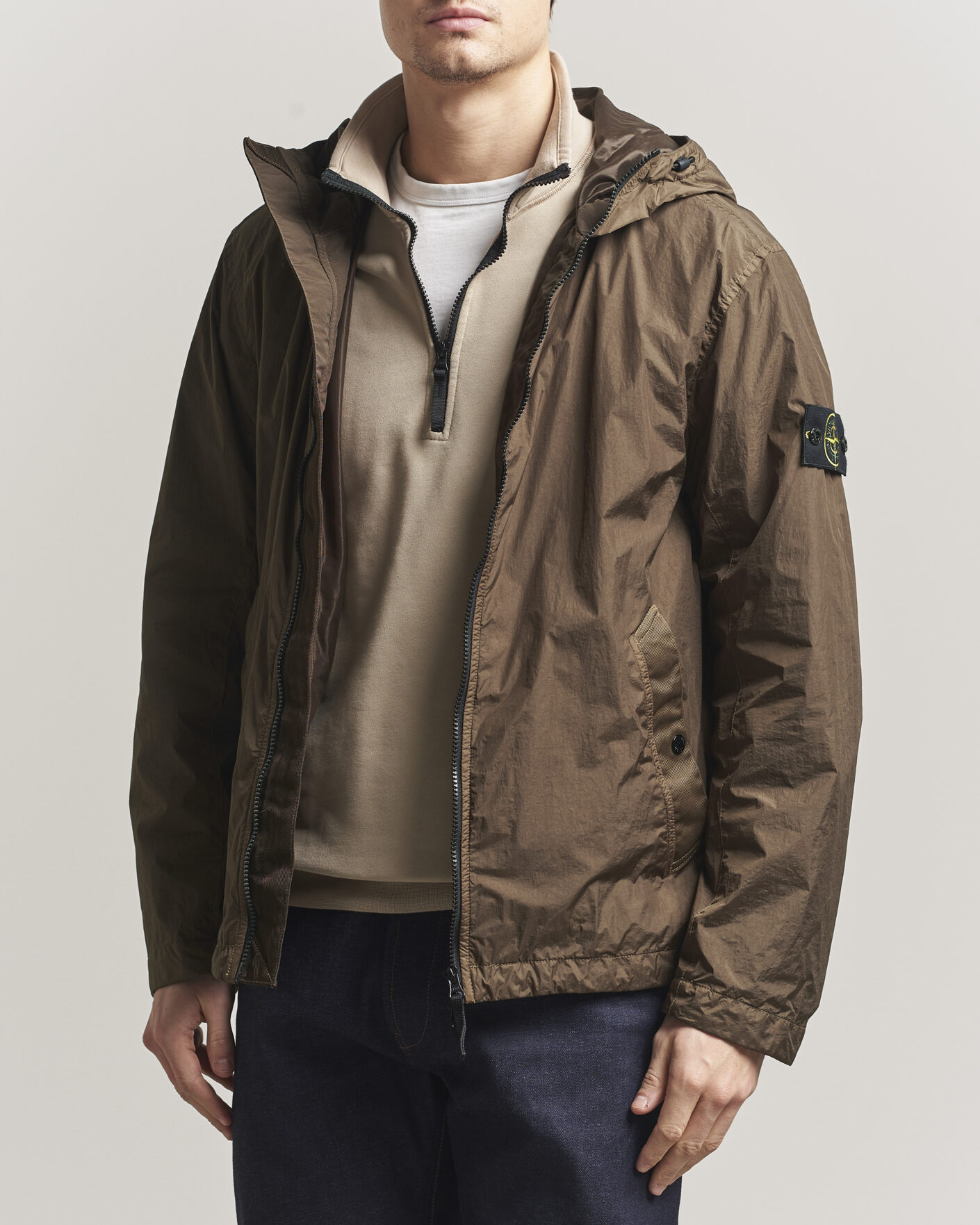 Homme | Manteaux Et Vestes | Stone Island | Crinkle Reps Padded Hood Jacket Umber