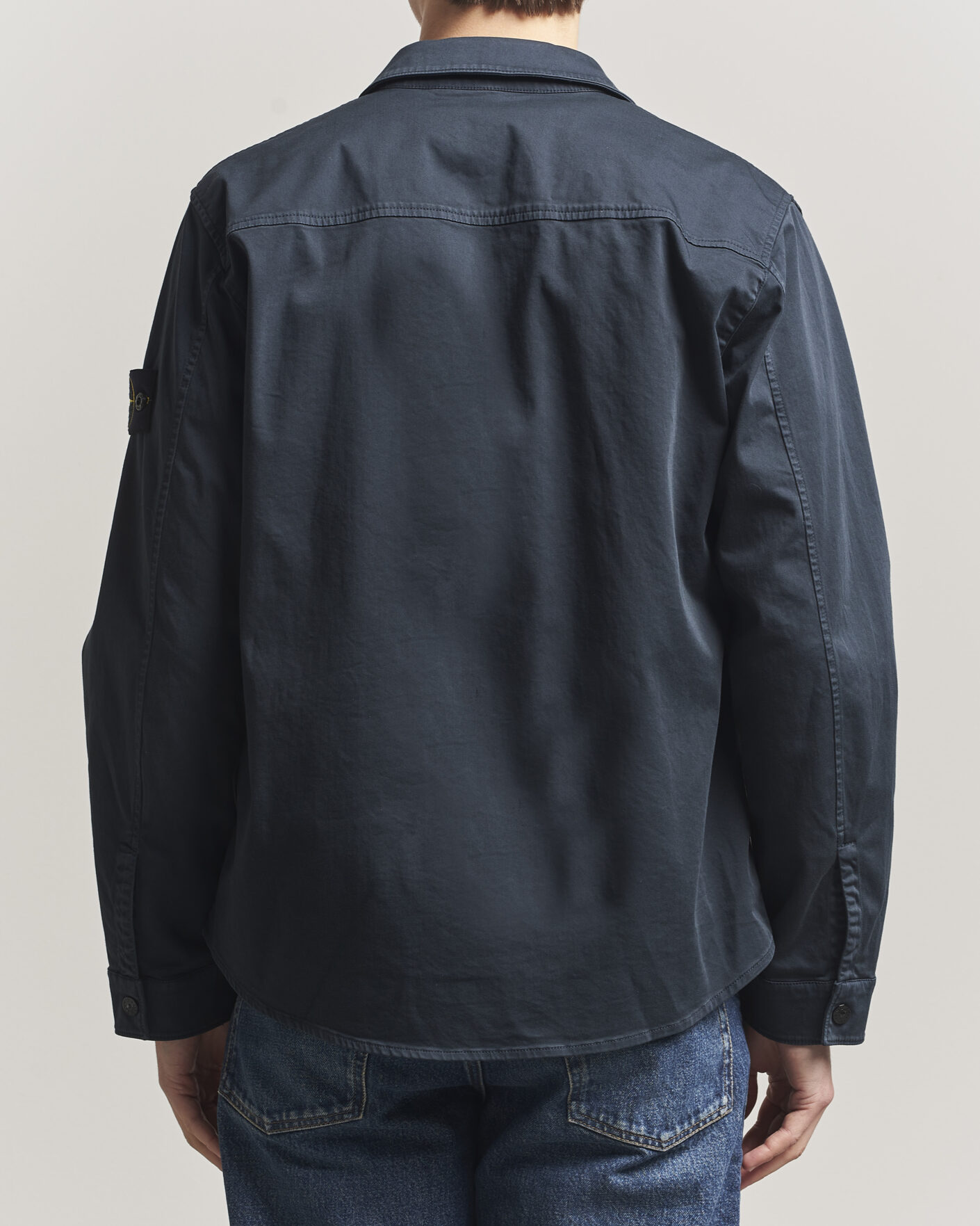 Homme | Chemises | Stone Island | Cotton Stretch Zip Overshirt Navy