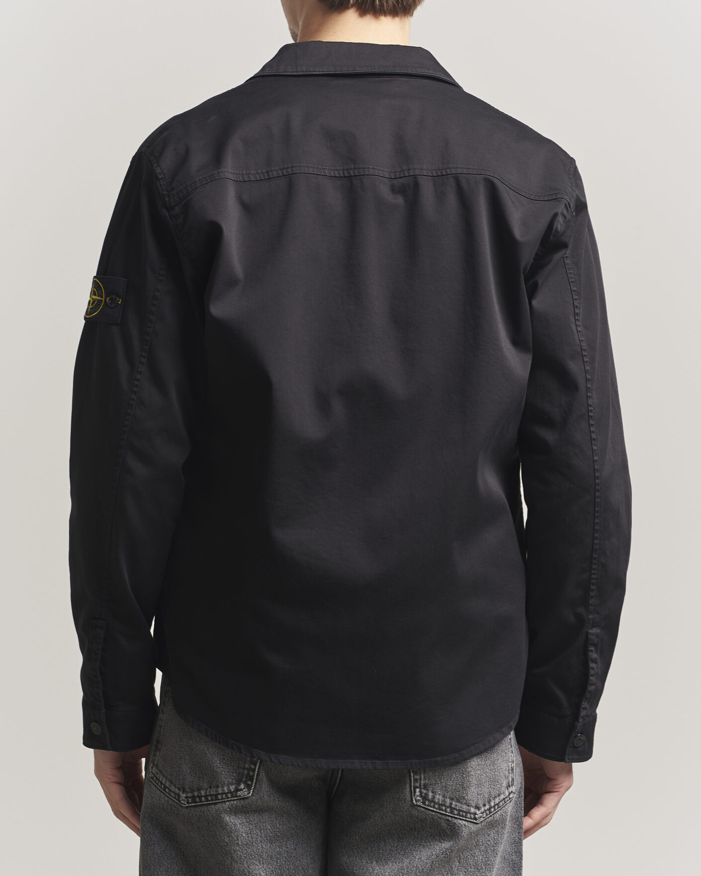 Homme | Chemises | Stone Island | Cotton Stretch Zip Overshirt Black