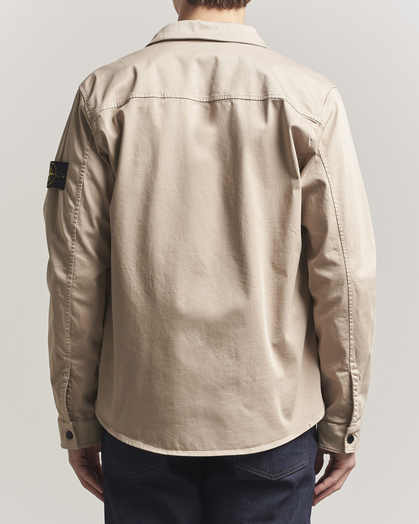 Homme | Chemises | Stone Island | Cotton Stretch Zip Overshirt Desert