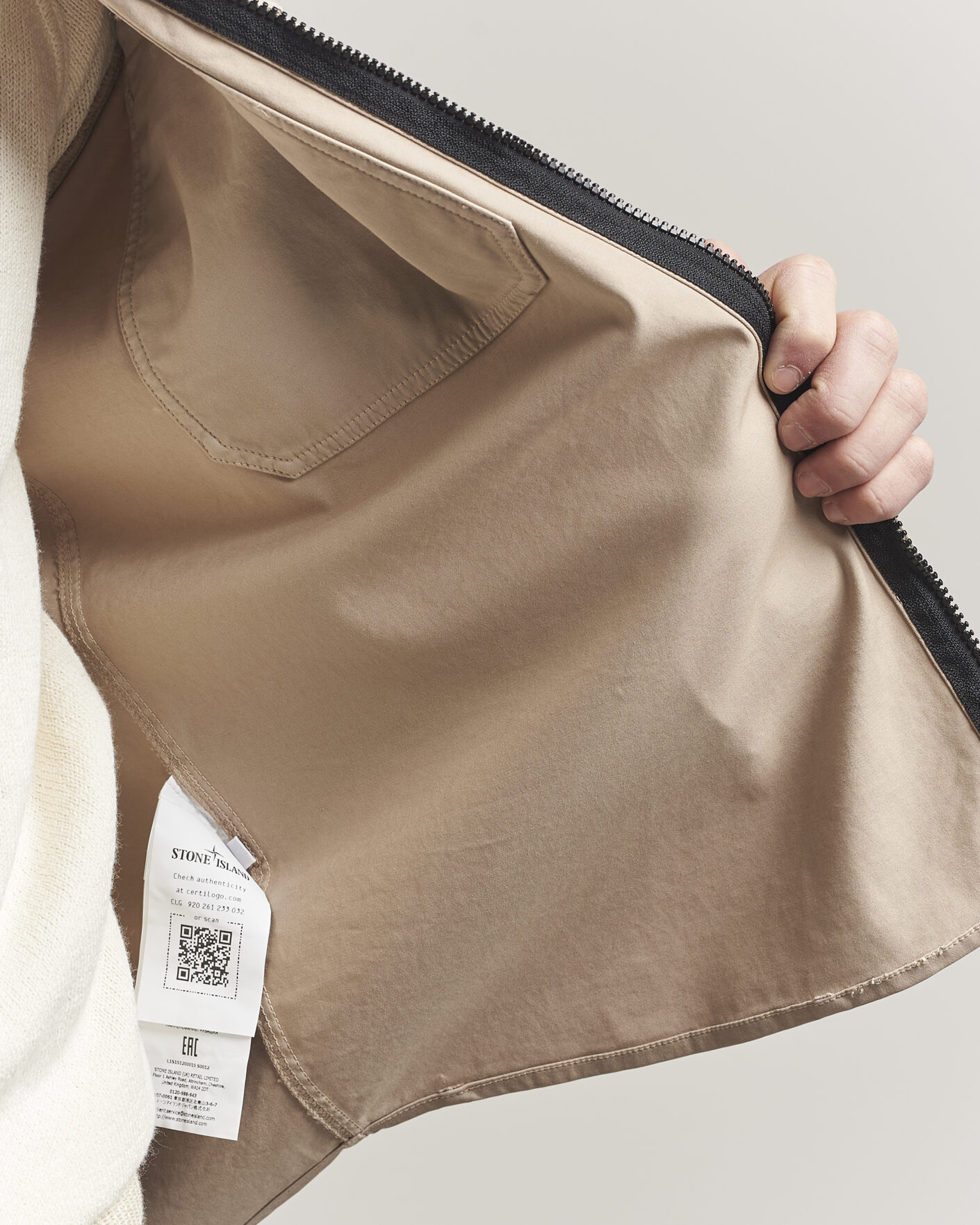 Homme | Chemises | Stone Island | Cotton Stretch Zip Overshirt Desert