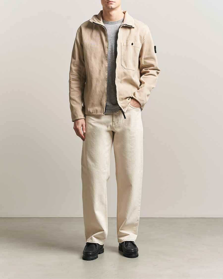 Homme | Manteaux Et Vestes | Stone Island | Organic Panama Cotton Shirt Jacket Desert