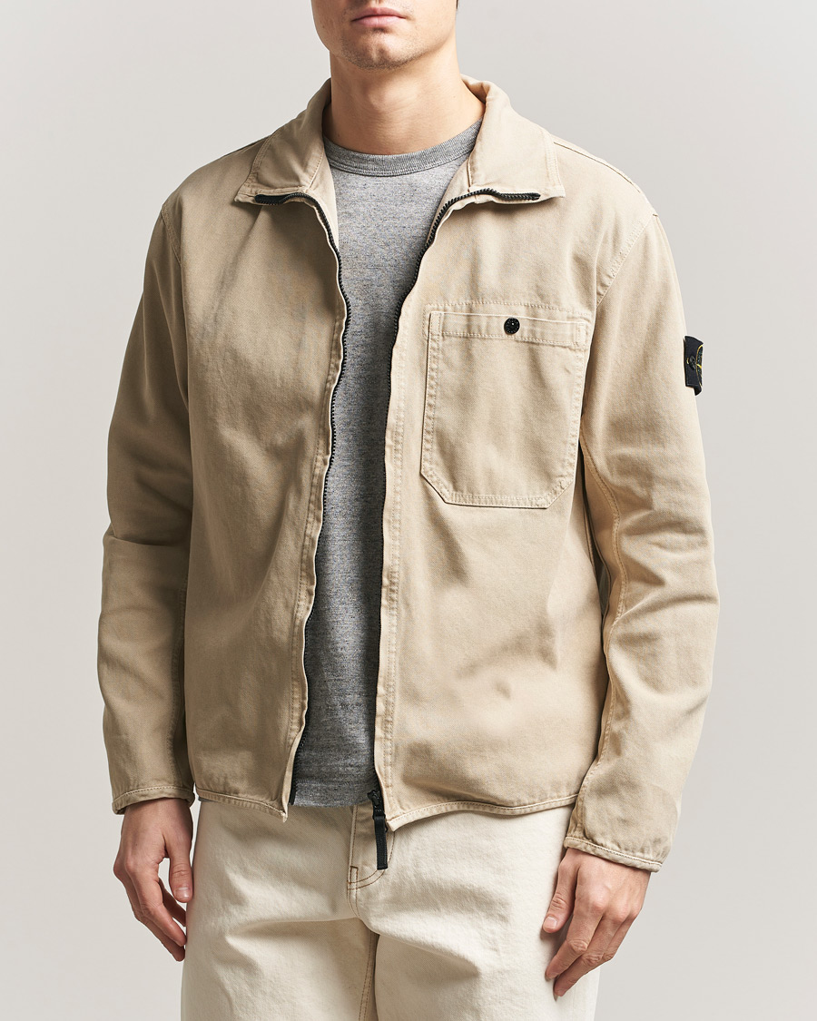 Homme | Manteaux Et Vestes | Stone Island | Organic Panama Cotton Shirt Jacket Desert