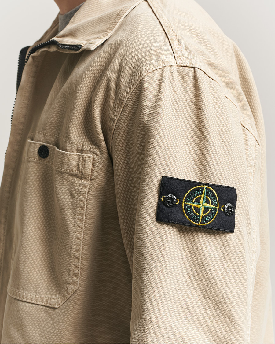 Homme | Manteaux Et Vestes | Stone Island | Organic Panama Cotton Shirt Jacket Desert