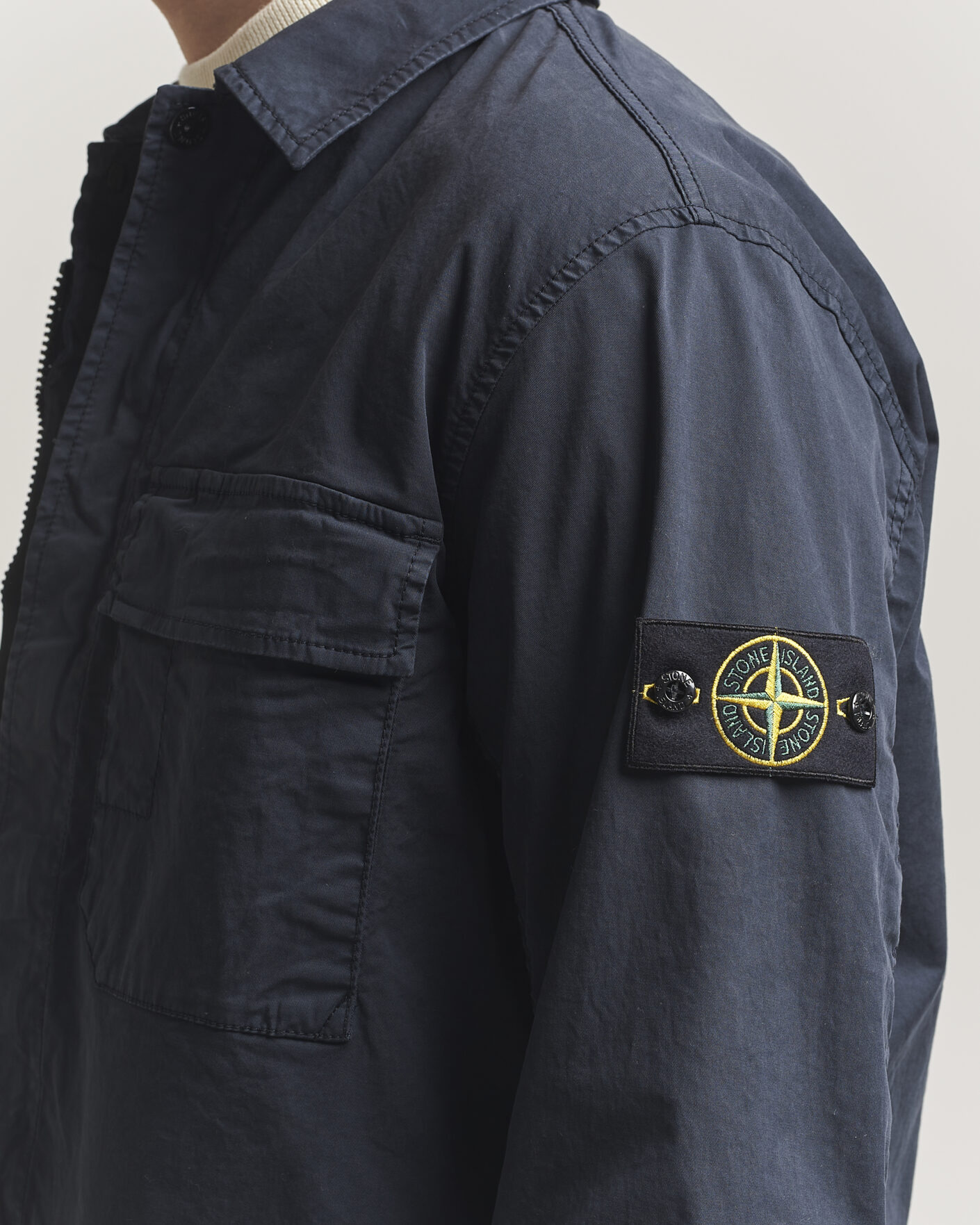 Homme | Manteaux Et Vestes | Stone Island | Organic Cotton Twill Overshirt Navy