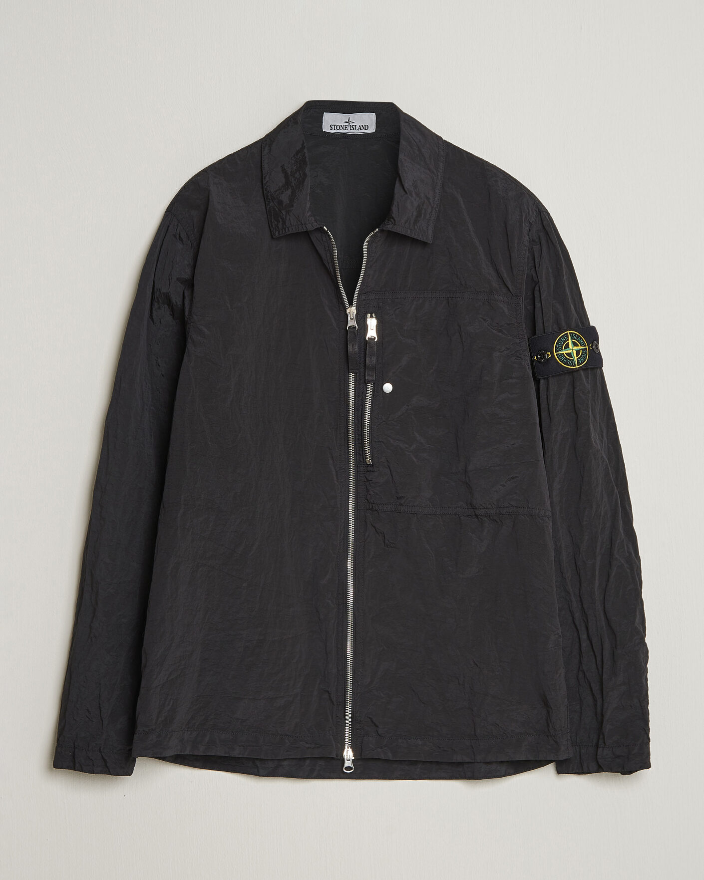 Homme | Chemises | Stone Island | Nylon Metal Zip Overshirt Black