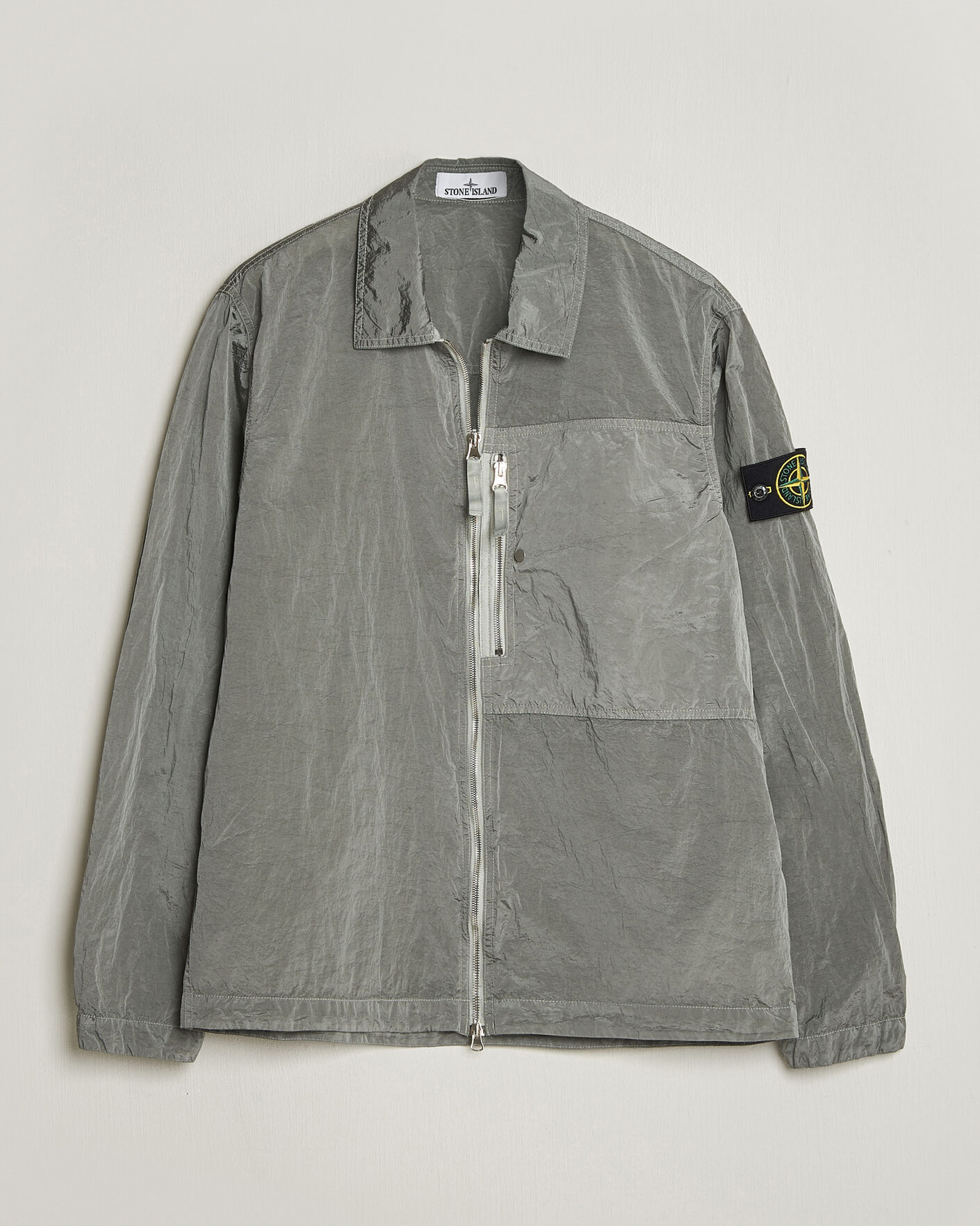Homme | Chemises | Stone Island | Nylon Metal Zip Overshirt Pearl Grey