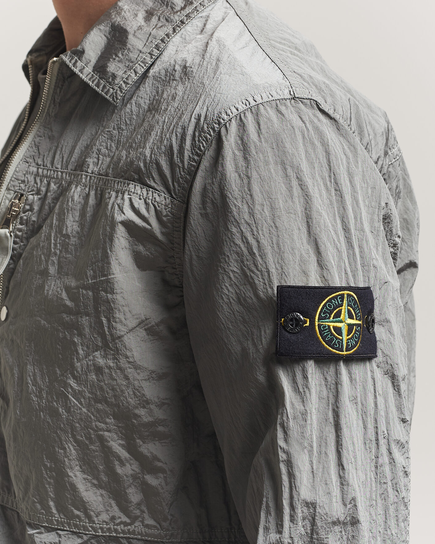Homme | Chemises | Stone Island | Nylon Metal Zip Overshirt Pearl Grey