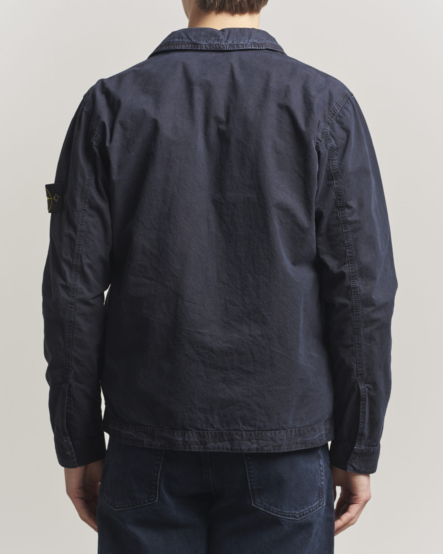 Homme | Chemises | Stone Island | Brushed Cotton Canvas Zip Overshirt Navy