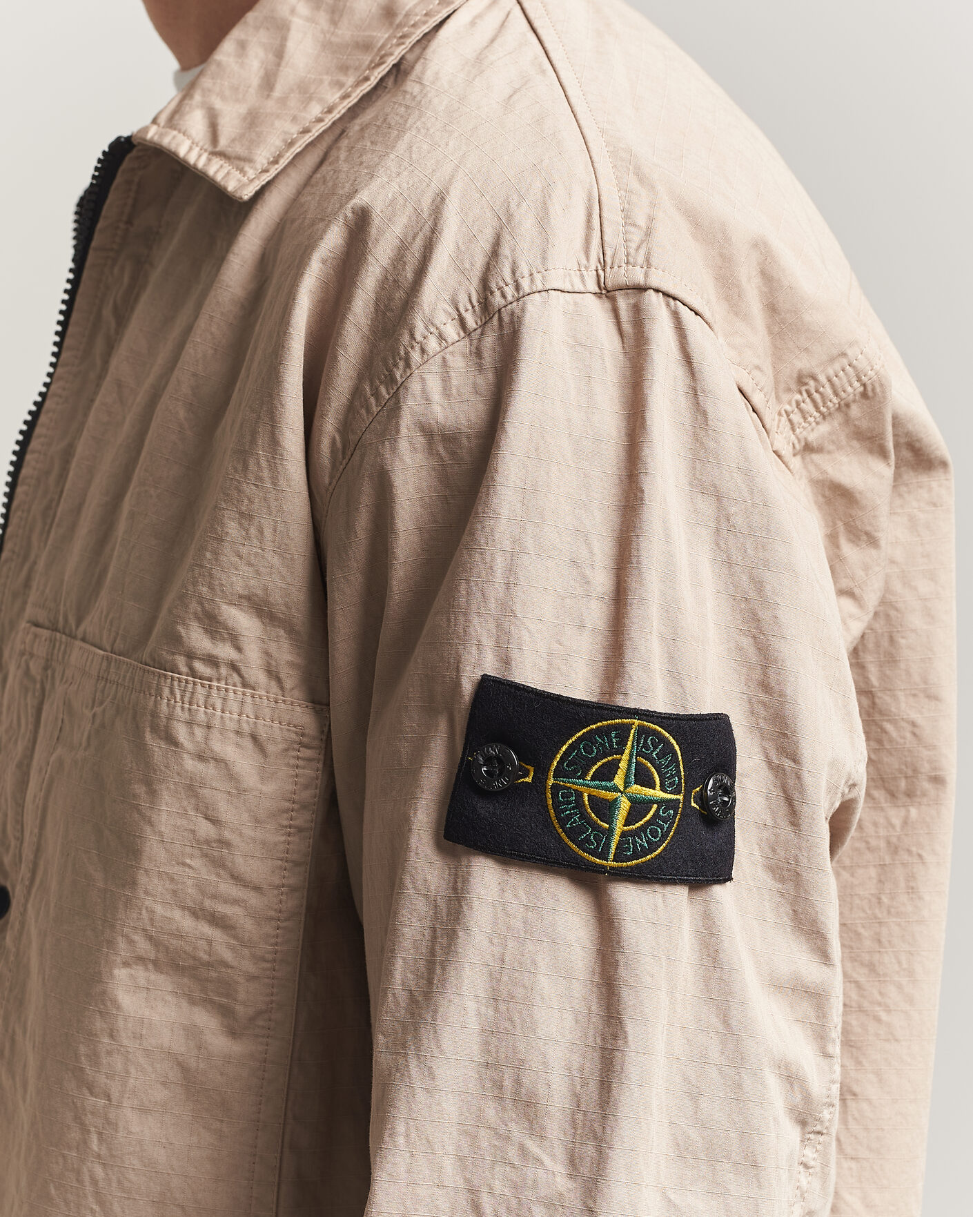 Homme | Chemises | Stone Island | Cotton Ripstop Zip Overshirt Desert