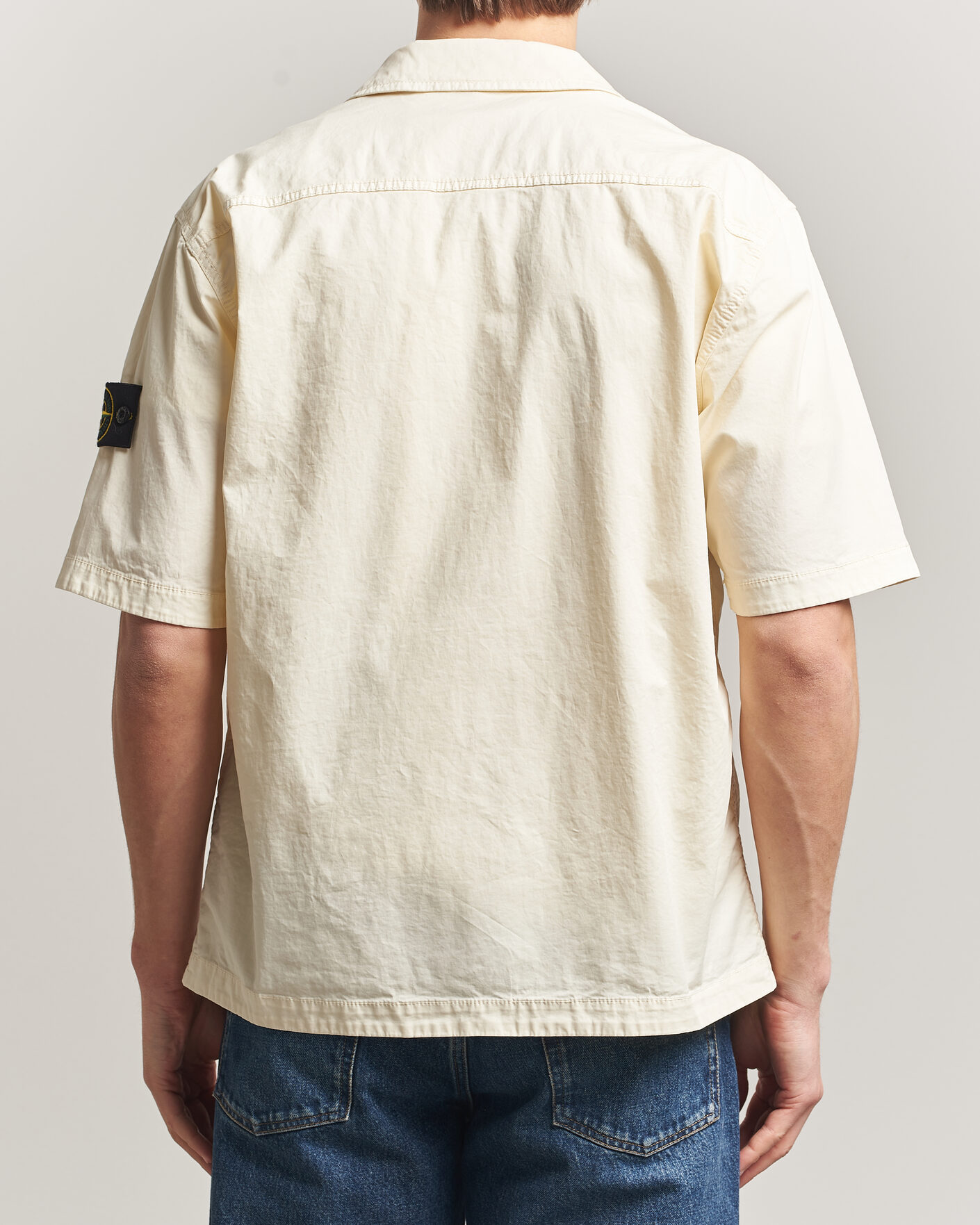 Homme | Chemises | Stone Island | Organic Cotton Twill Short Sleeve Shirt Ivory