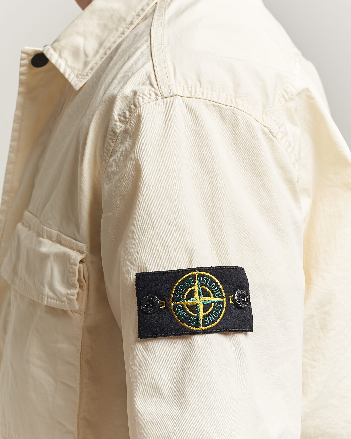 Homme | Chemises | Stone Island | Organic Cotton Twill Short Sleeve Shirt Ivory