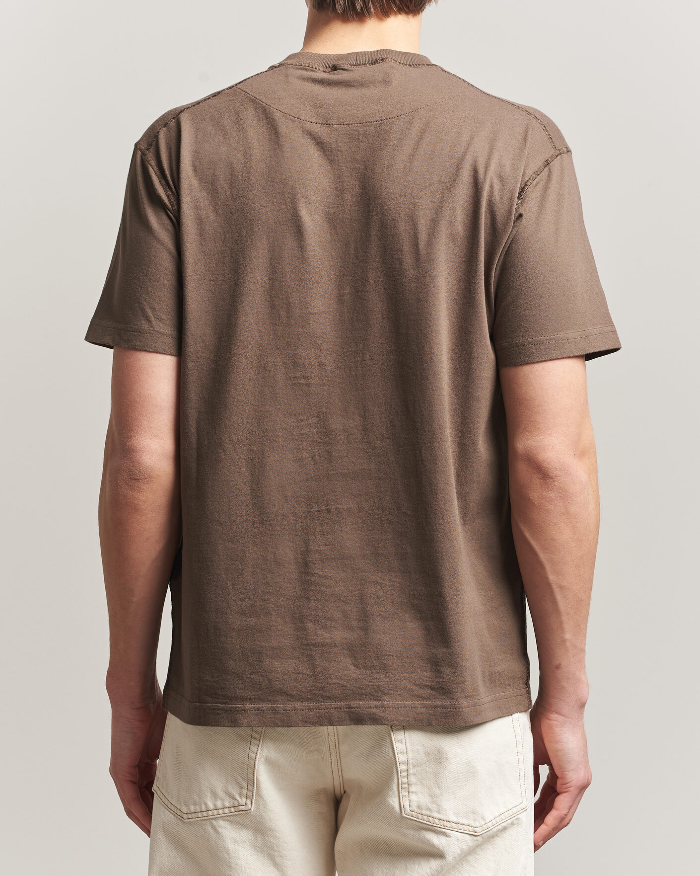 Homme | T-shirts | Stone Island | Organic Cotton Fissato Effect T-Shirt Umber