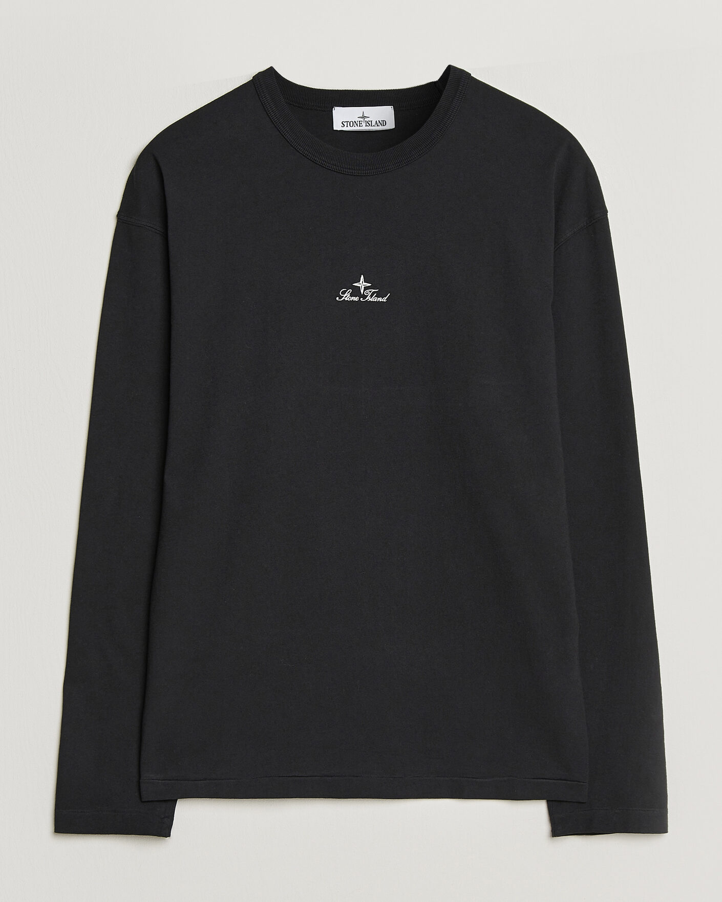 Homme | T-shirts | Stone Island | Organic Cotton Jersey Long Sleeve Logo T-Shirt Black