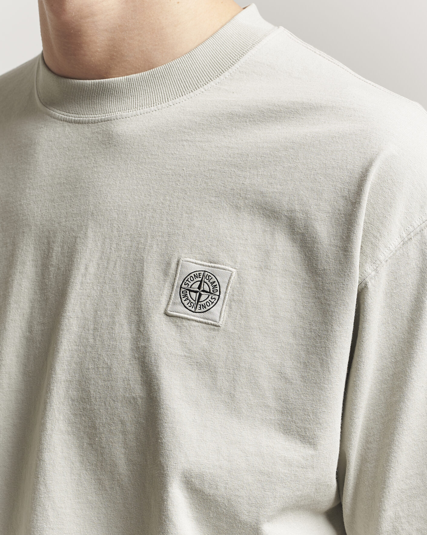 Homme | T-shirts | Stone Island | Combed Organic Cotton T-Shirt Pearl Grey