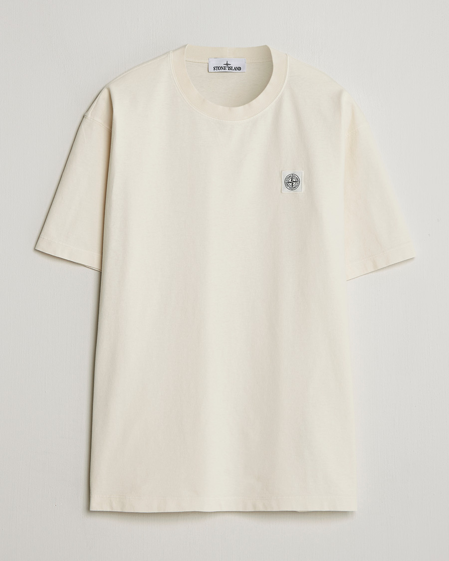Homme | T-shirts | Stone Island | Combed Organic Cotton T-Shirt Ivory