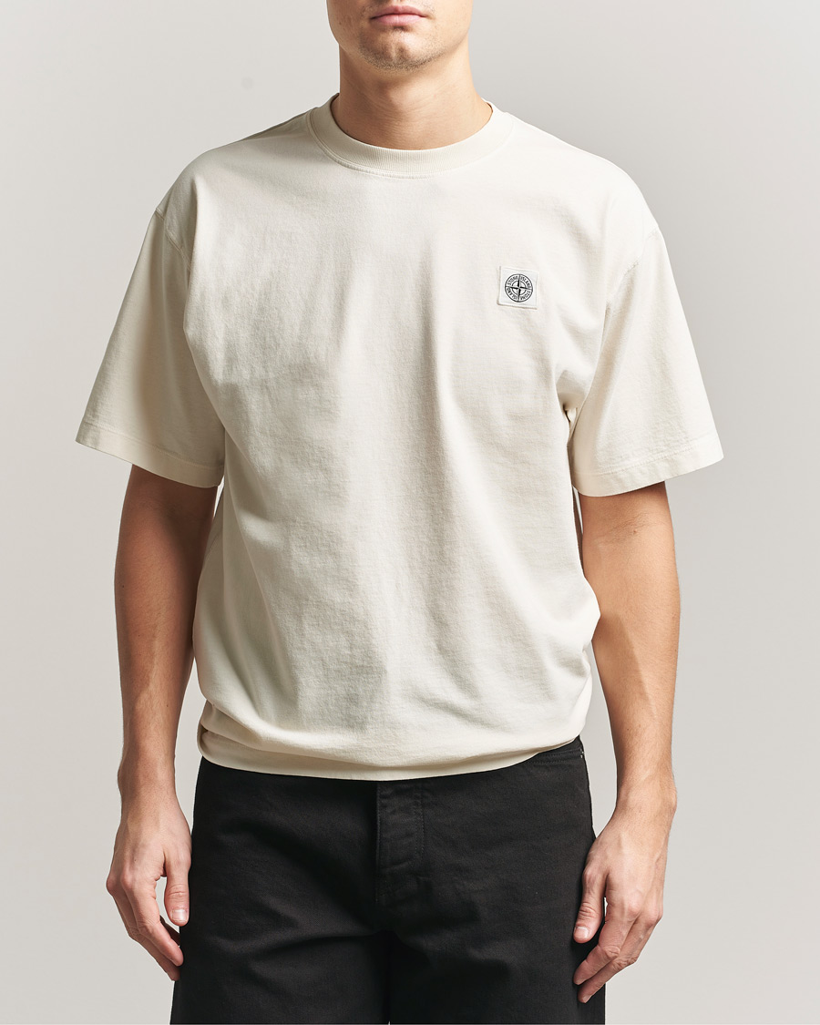 Homme | T-shirts | Stone Island | Combed Organic Cotton T-Shirt Ivory