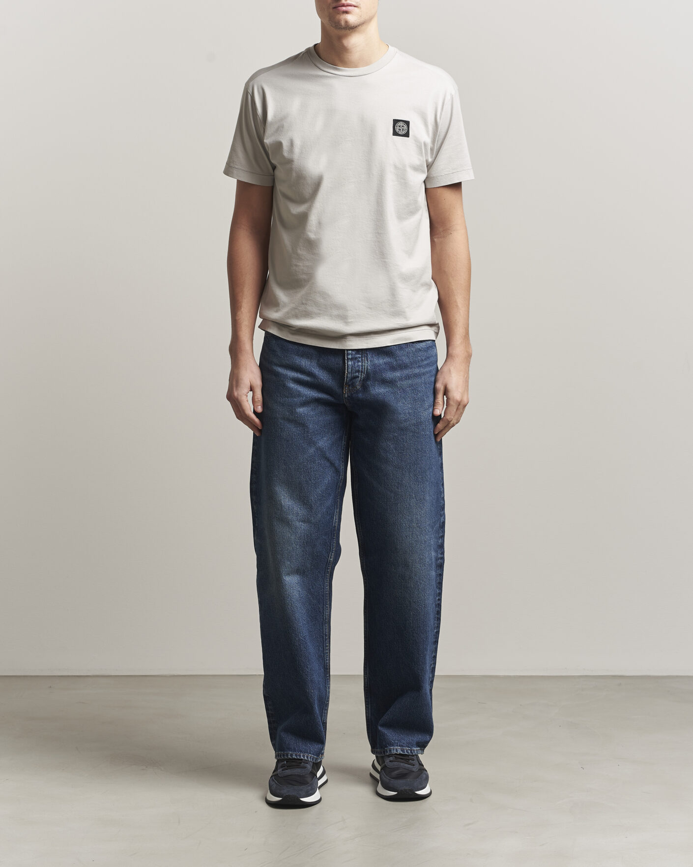 Homme | T-shirts | Stone Island | Garment Dyed Cotton Jersey T-Shirt Pearl Grey