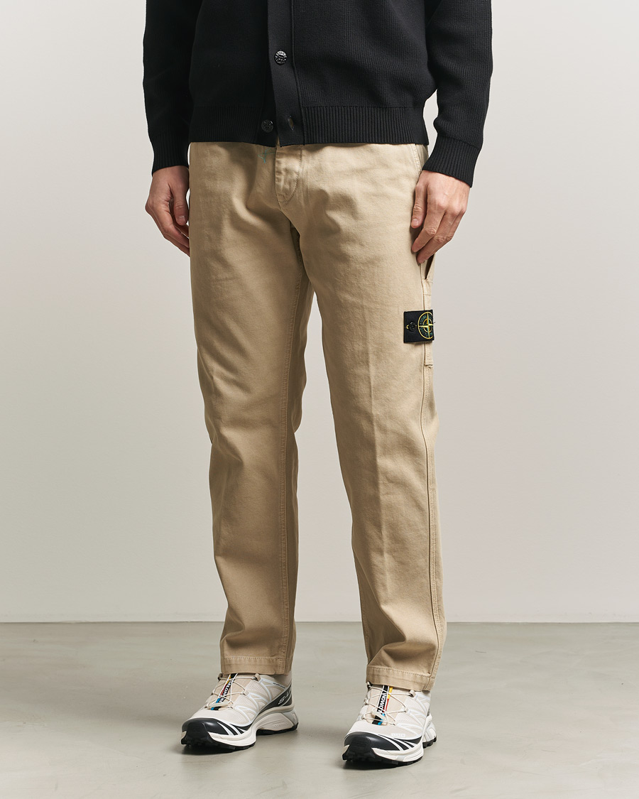 Homme | Pantalons | Stone Island | Organic Panama Cotton Trousers Desert